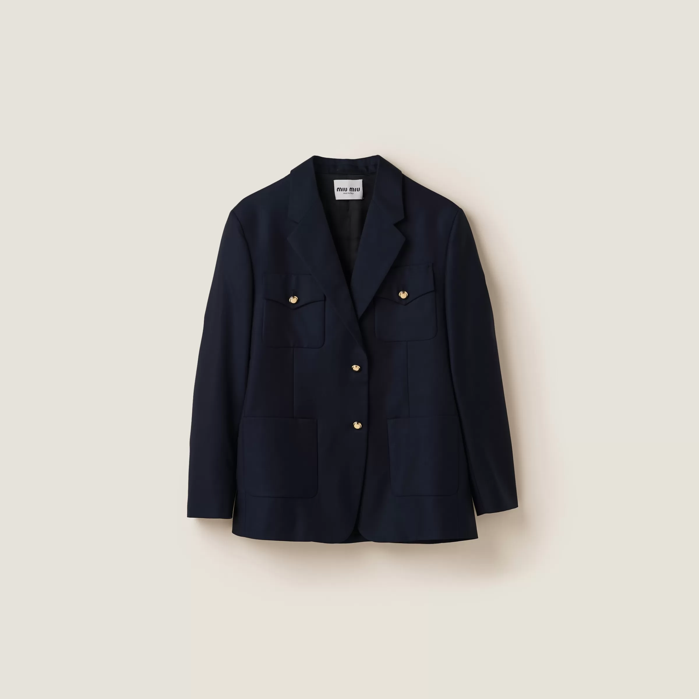 Single-breasted batavia jacket>Miu Miu New