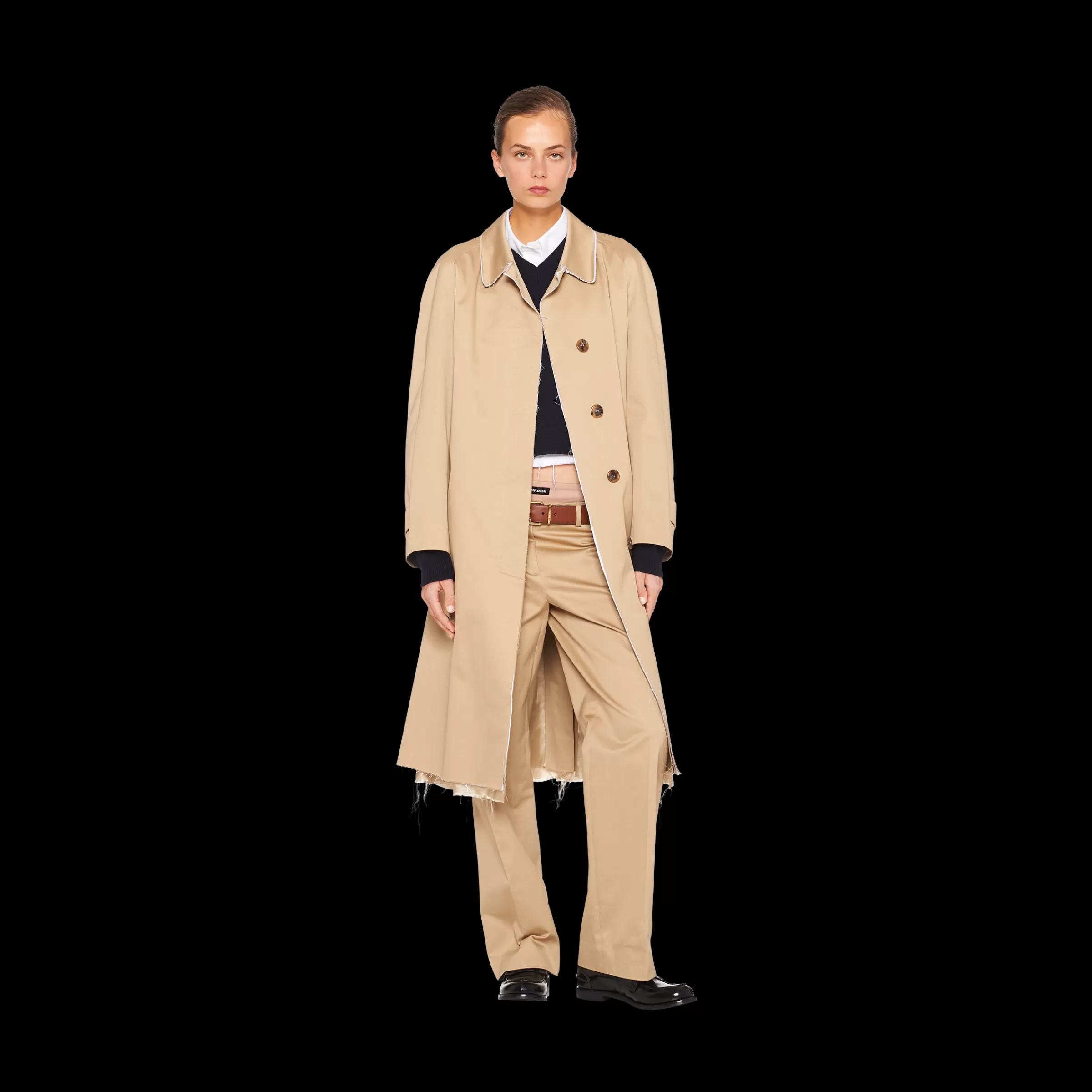 Single-breasted chino coat>Miu Miu Best