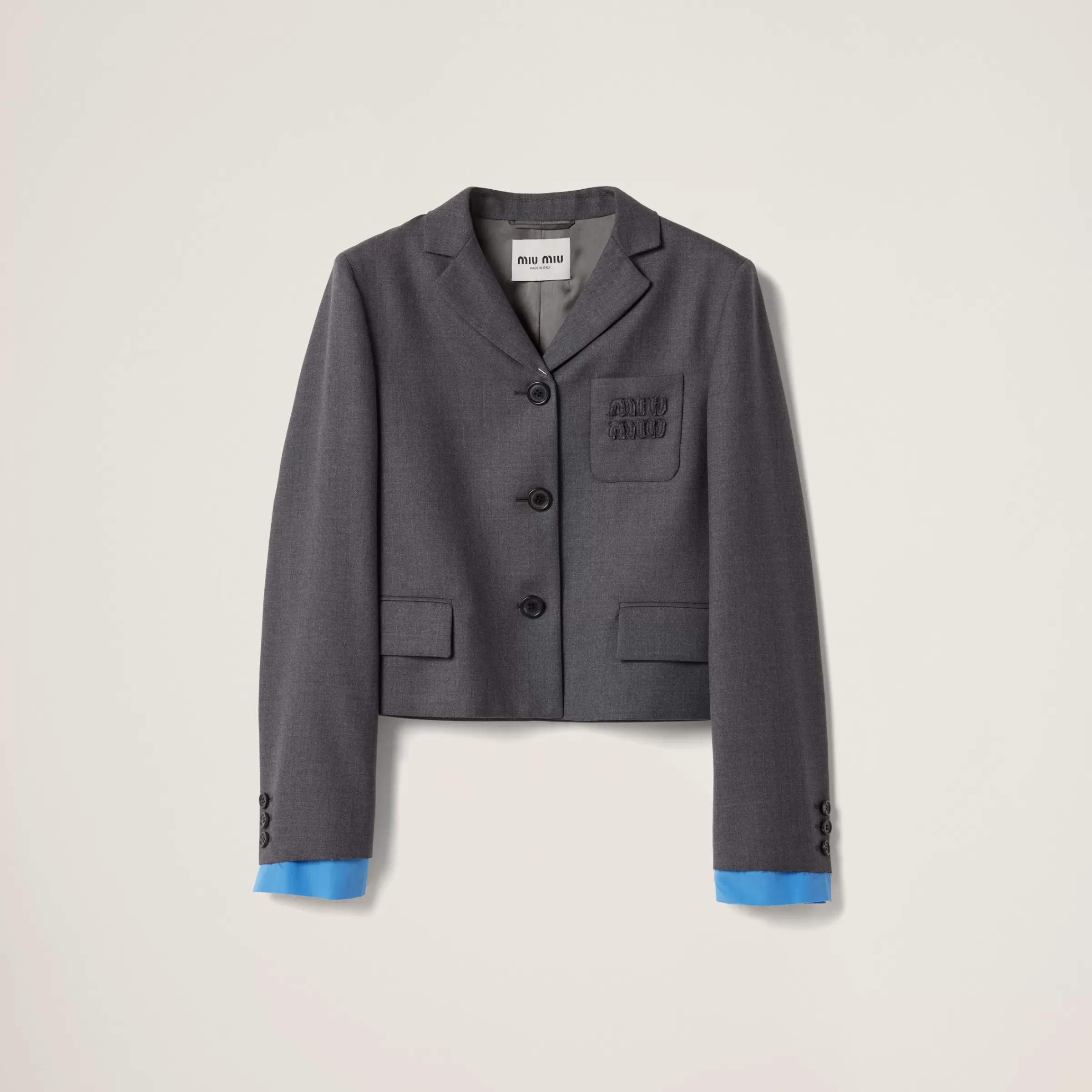 Single-breasted cropped gabardine jacket>Miu Miu Hot