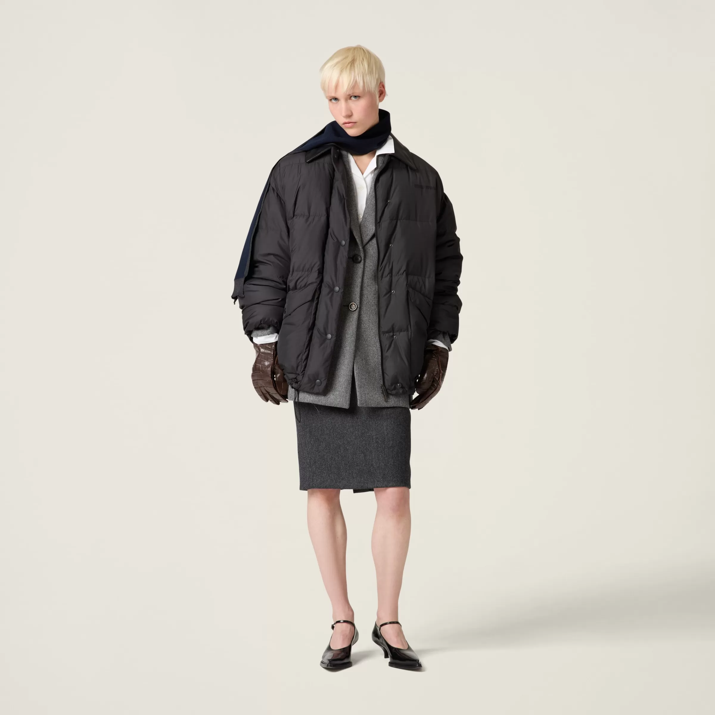 Single-breasted double wool jacket>Miu Miu Fashion