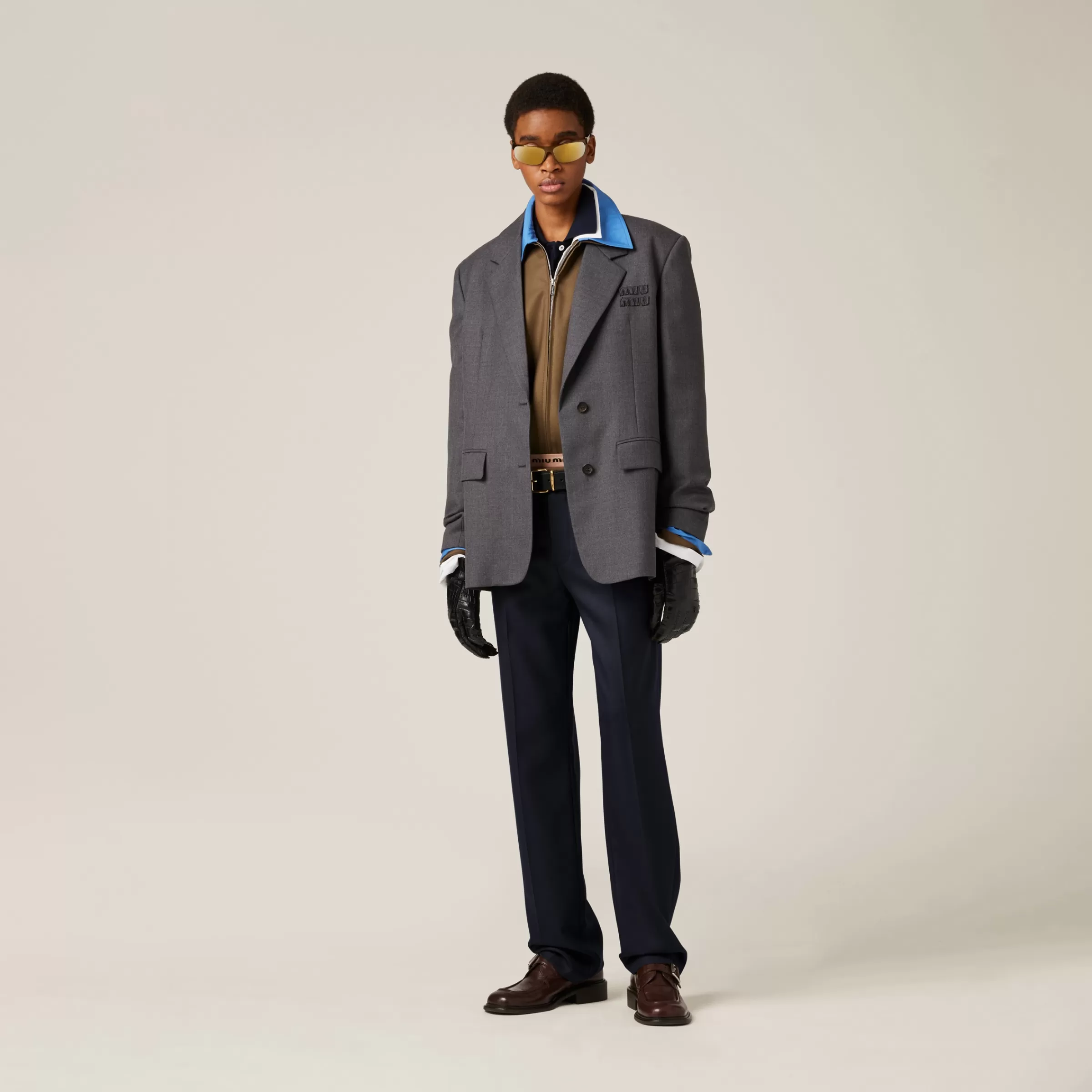 Single-breasted gabardine jacket>Miu Miu Best Sale