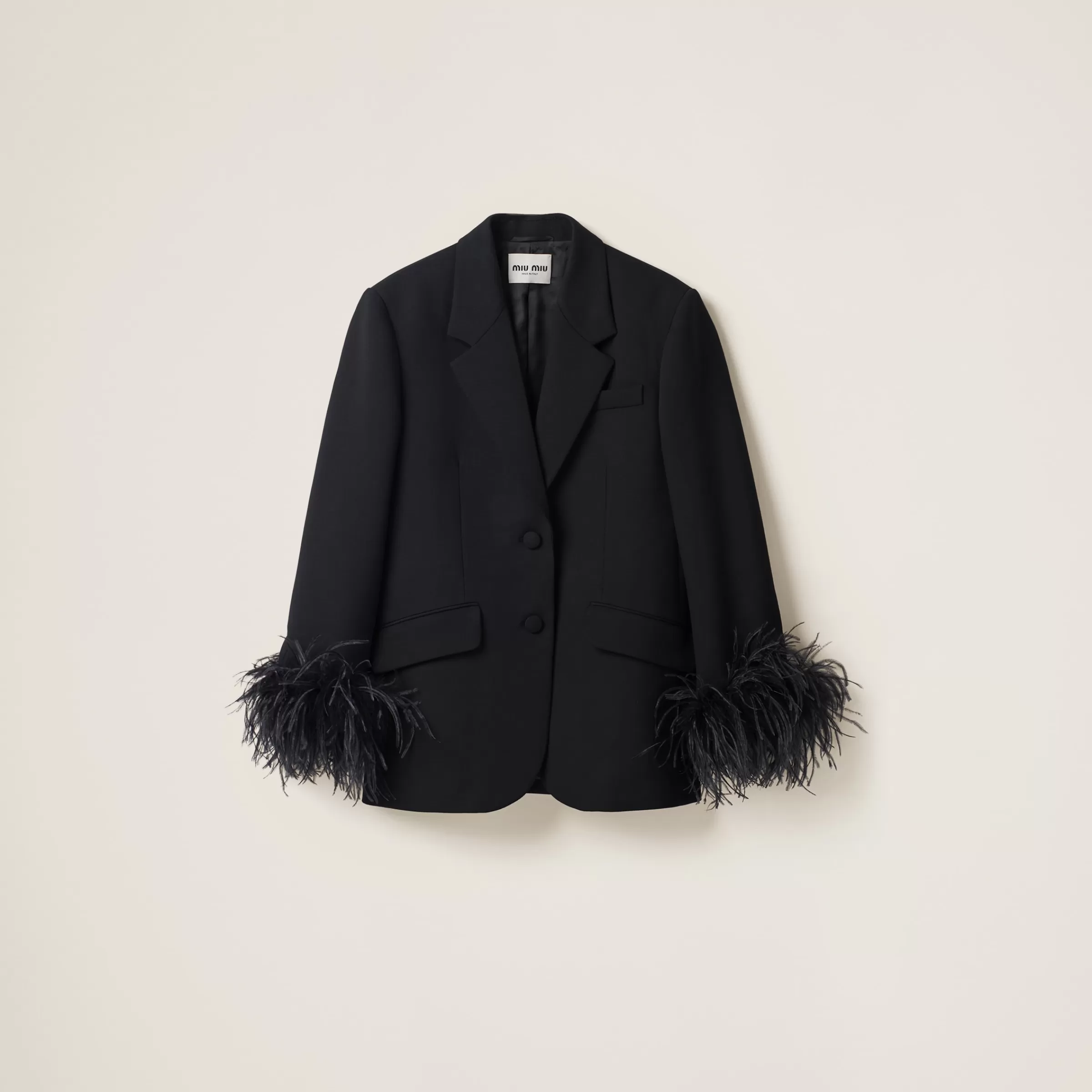 Single-breasted grain de poudre jacket>Miu Miu Clearance