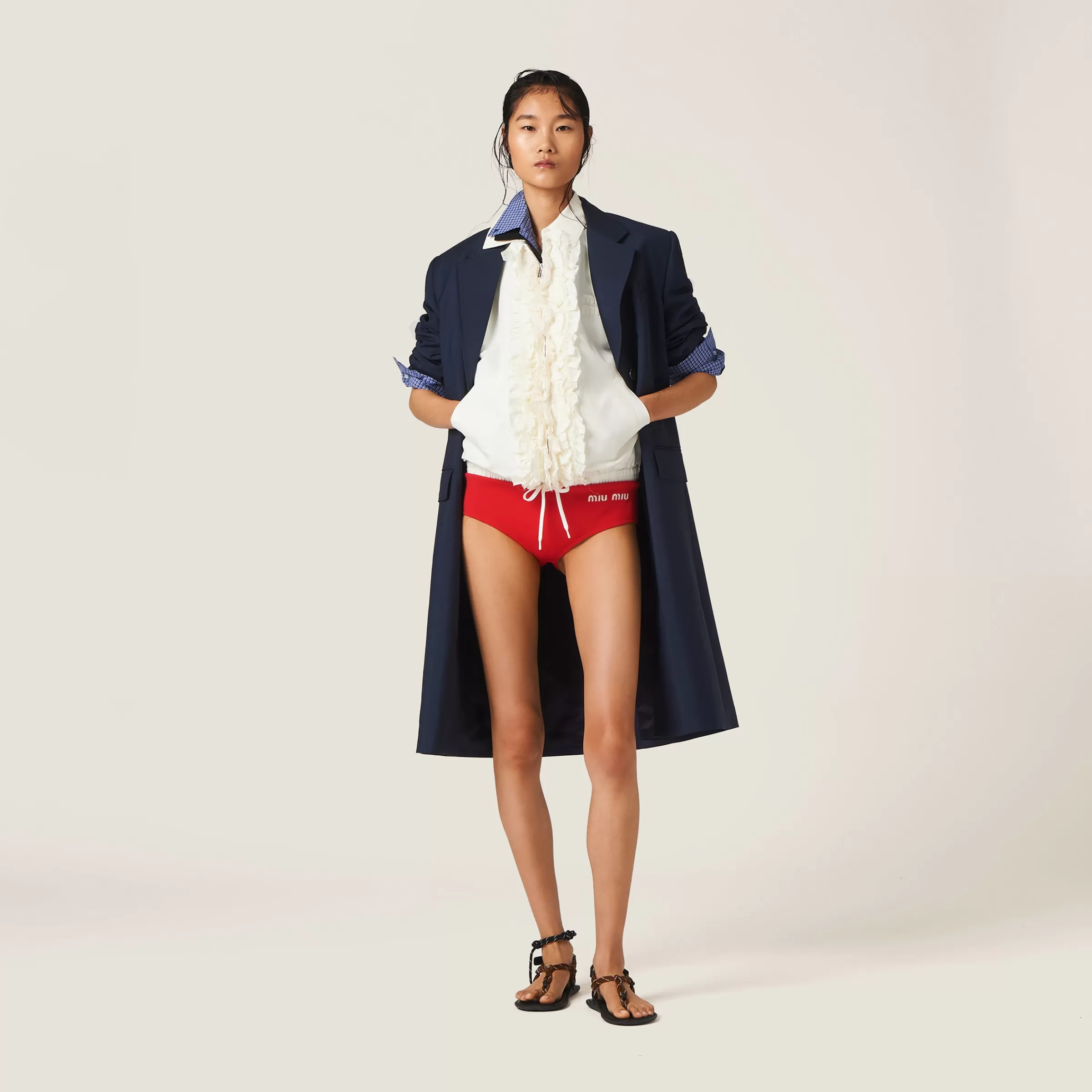 Single-breasted mohair coat>Miu Miu Flash Sale