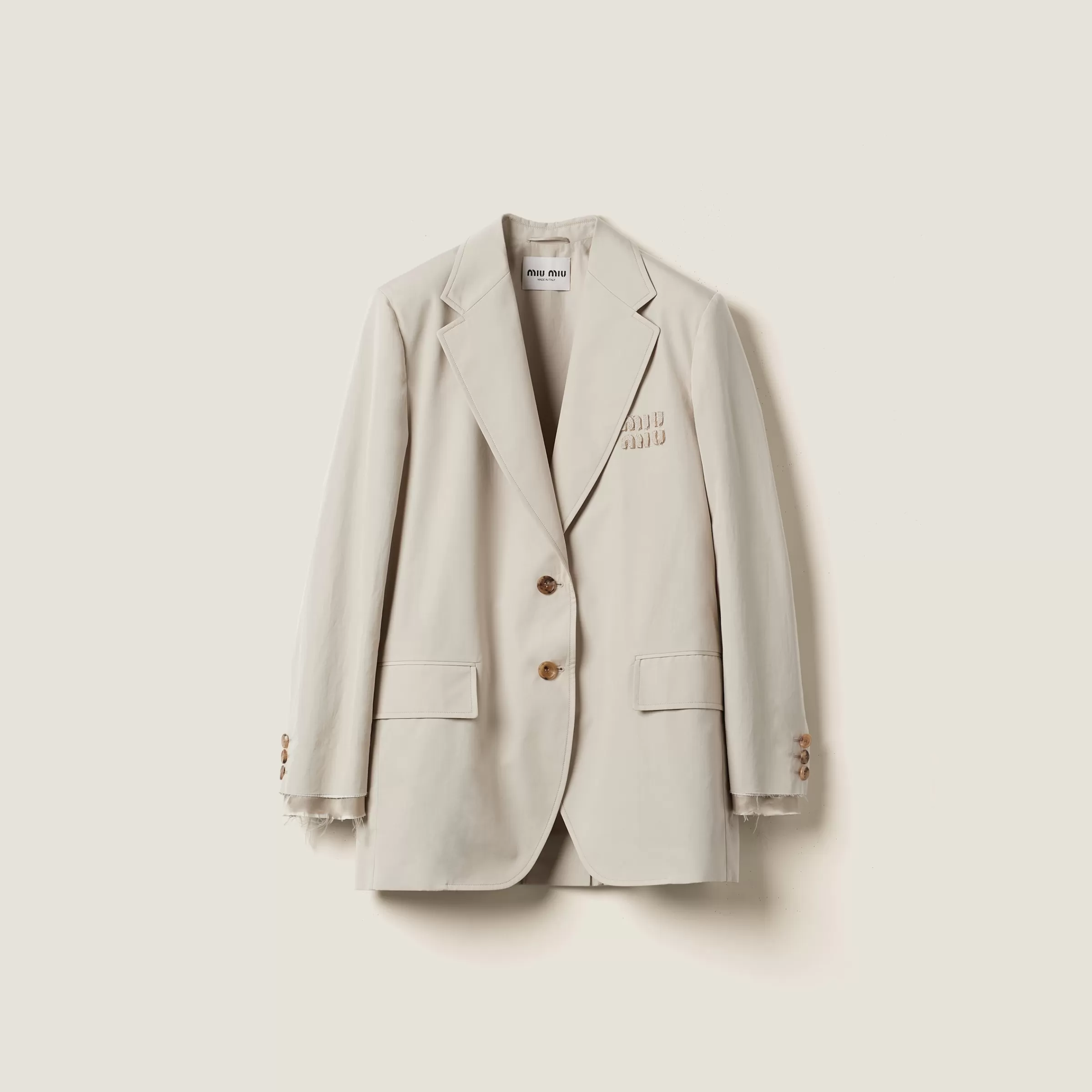 Single-breasted poplin jacket>Miu Miu Best Sale