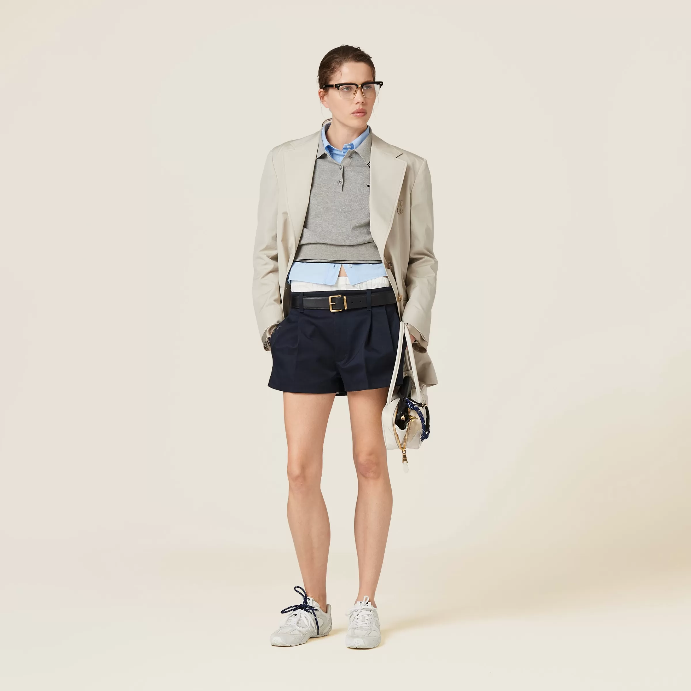 Single-breasted poplin jacket>Miu Miu Best Sale