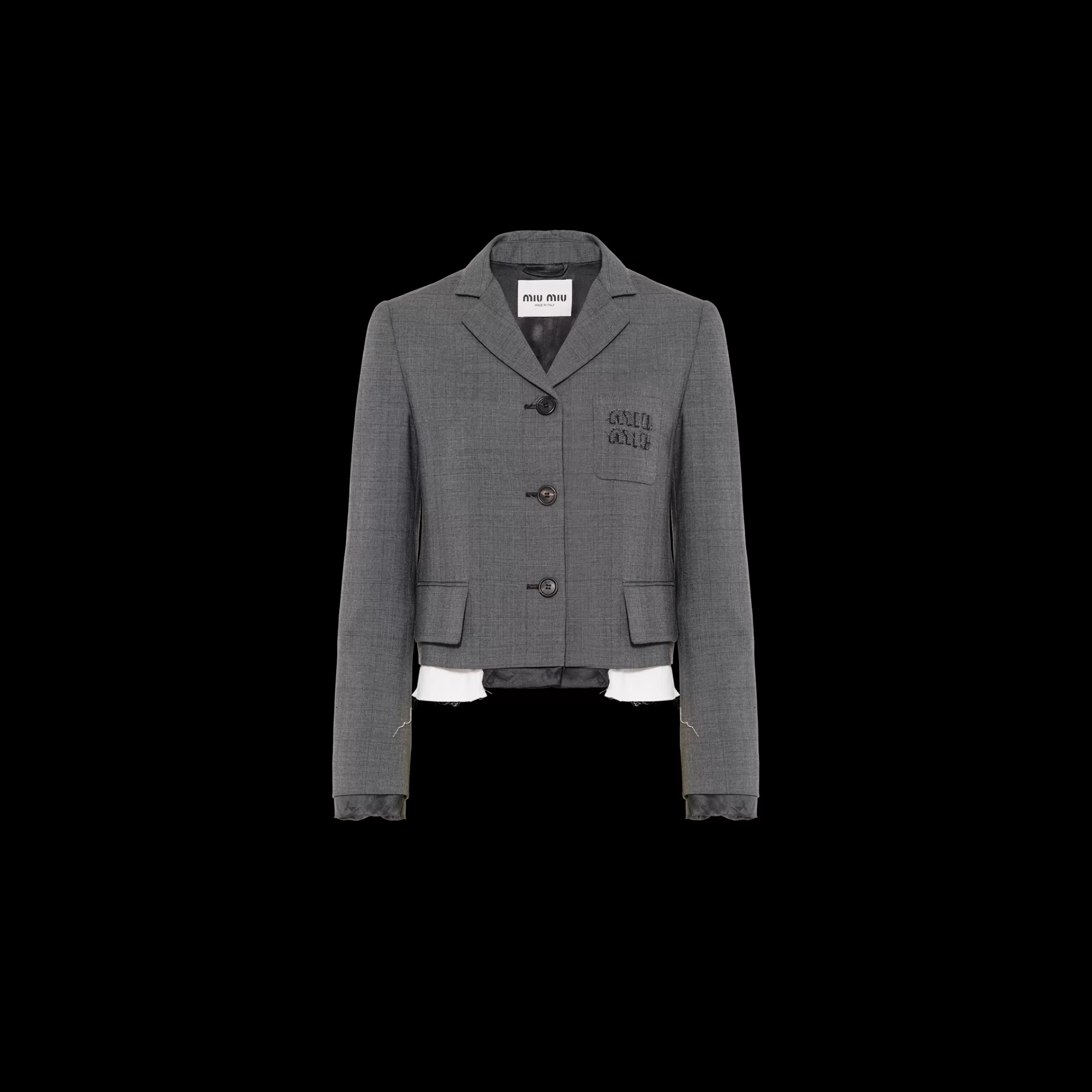 Single-breasted Prince of Wales check jacket>Miu Miu Flash Sale