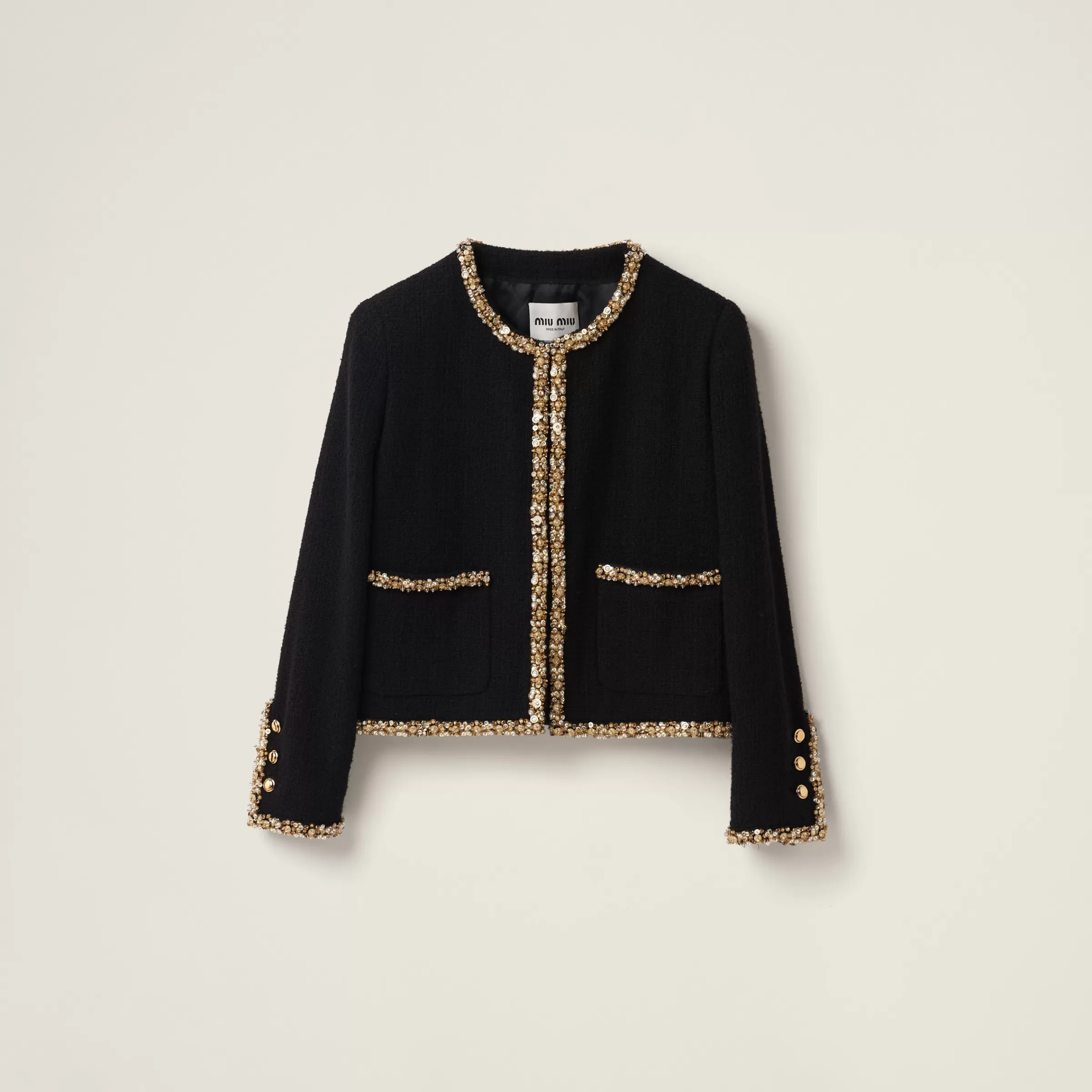 Single-breasted tweed jacket>Miu Miu New