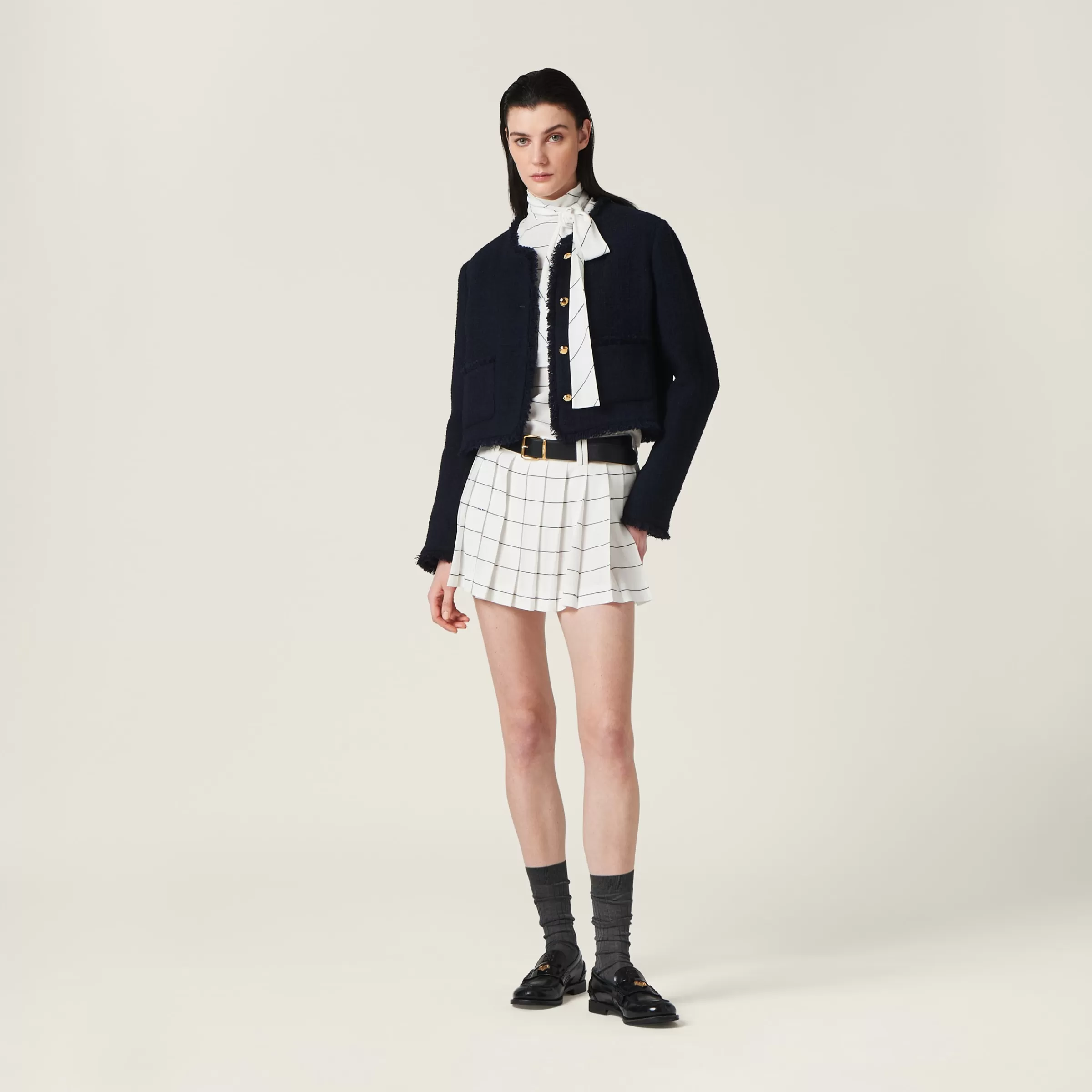 Single-breasted tweed jacket>Miu Miu Best