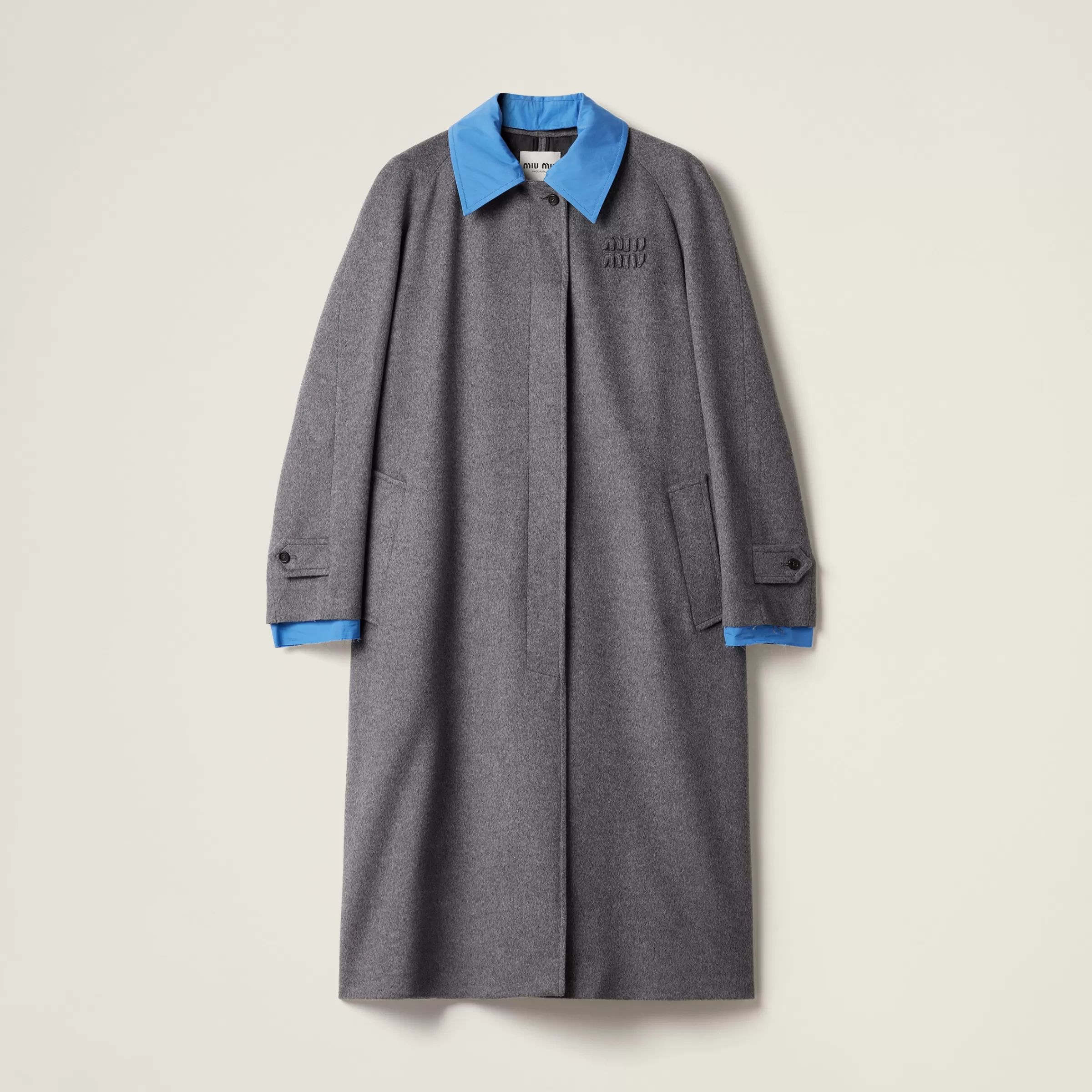 Single-breasted velour coat>Miu Miu Discount