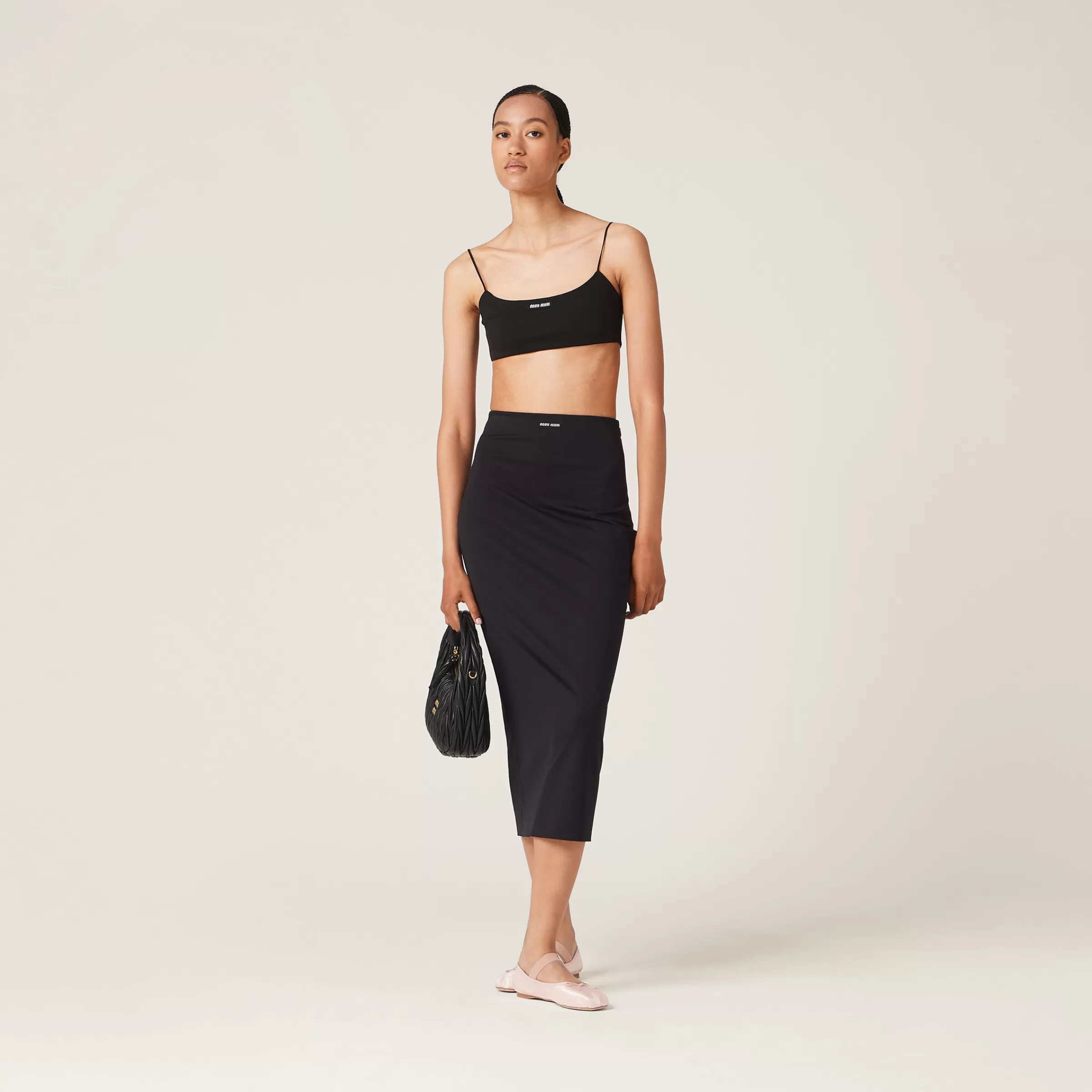Stretch jersey skirt>Miu Miu Outlet