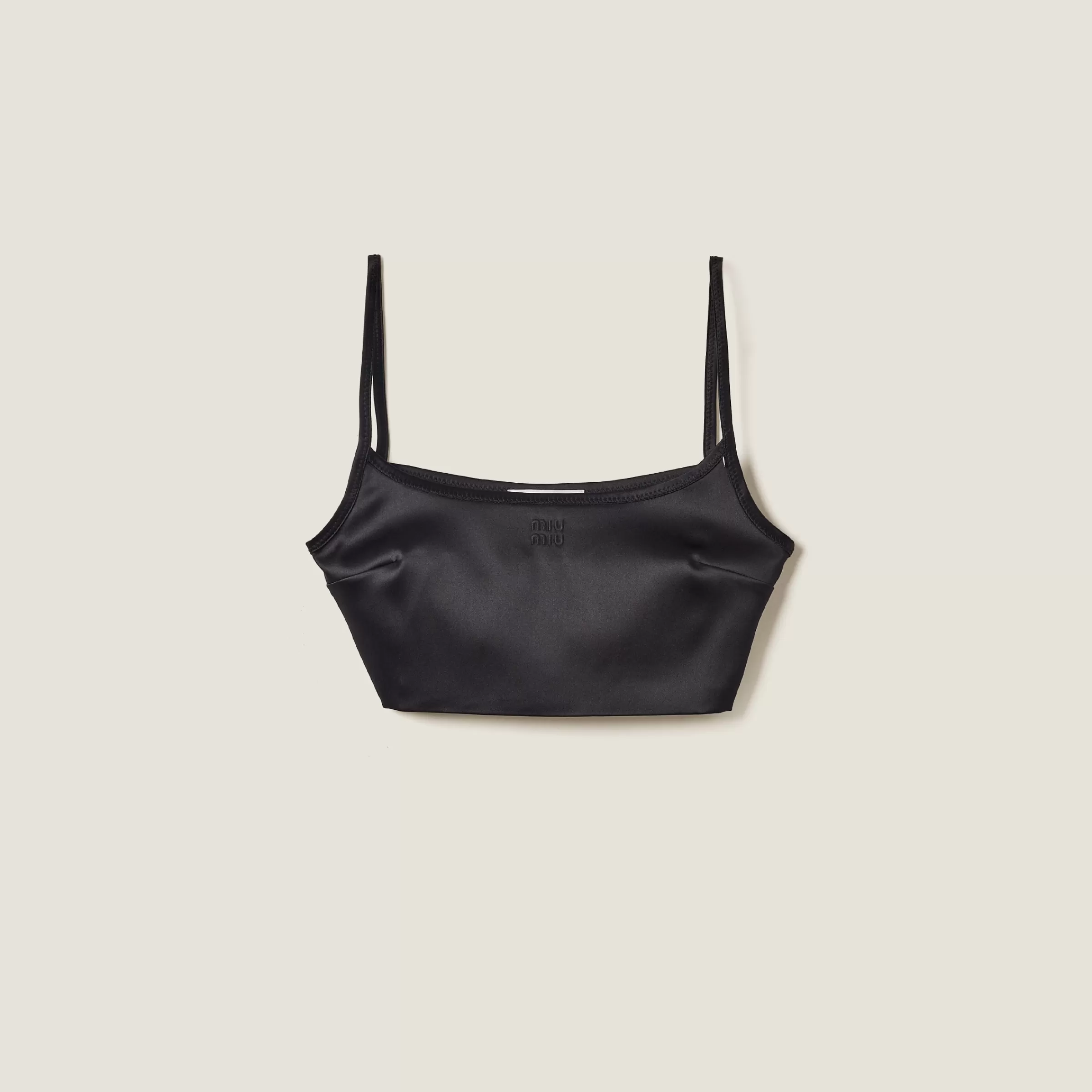 Stretch satin top>Miu Miu Outlet