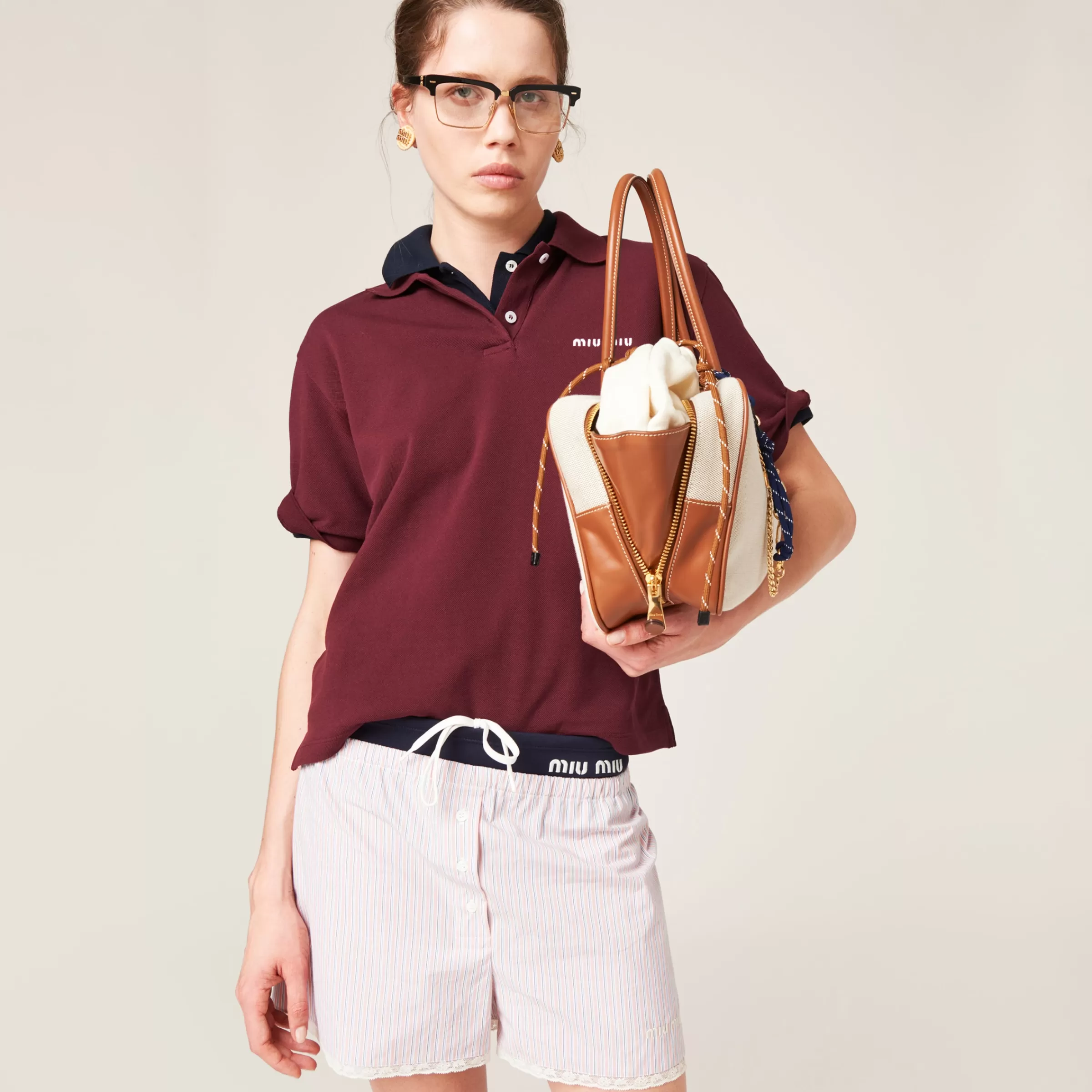Striped cotton boxers>Miu Miu Outlet