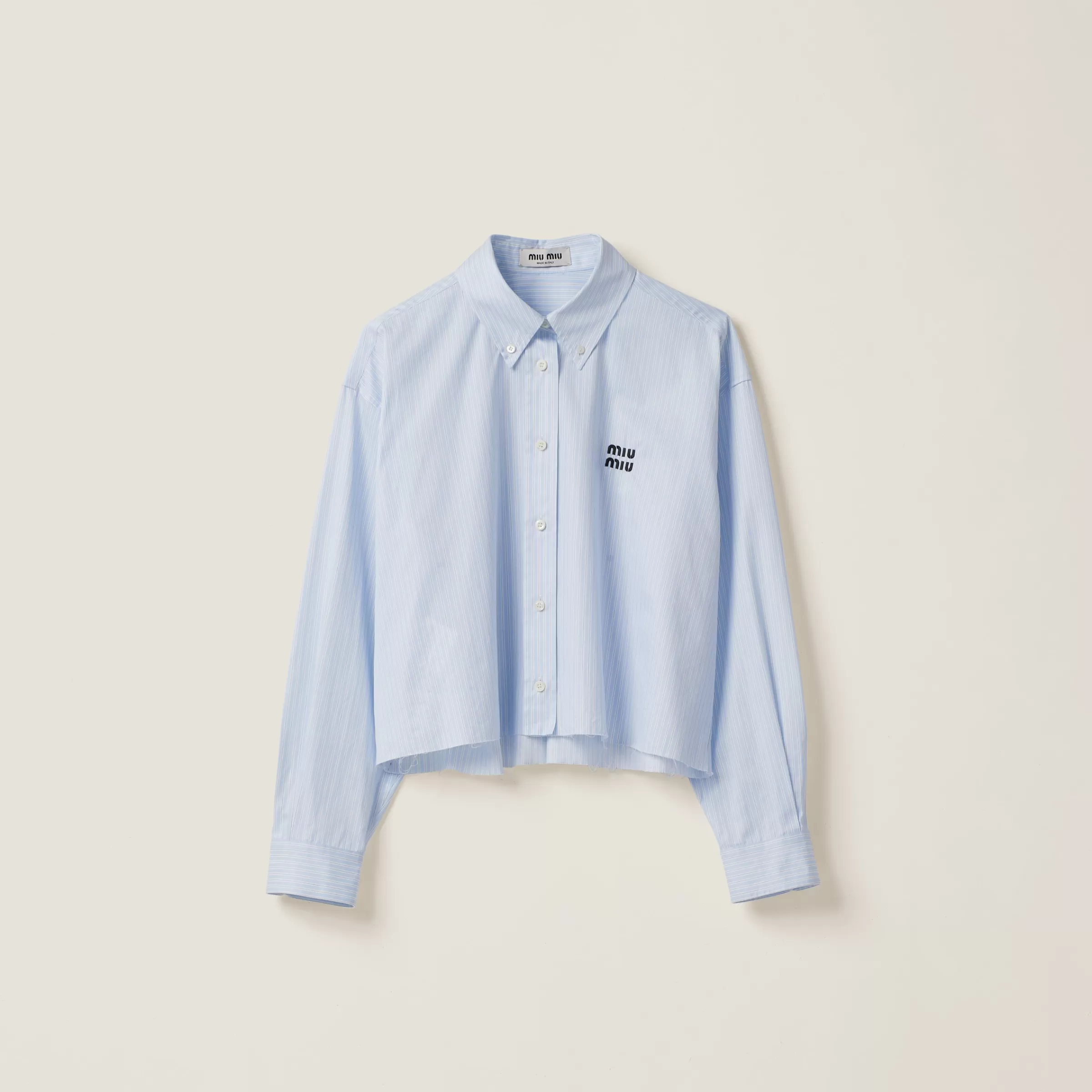 Striped cotton shirt>Miu Miu Sale