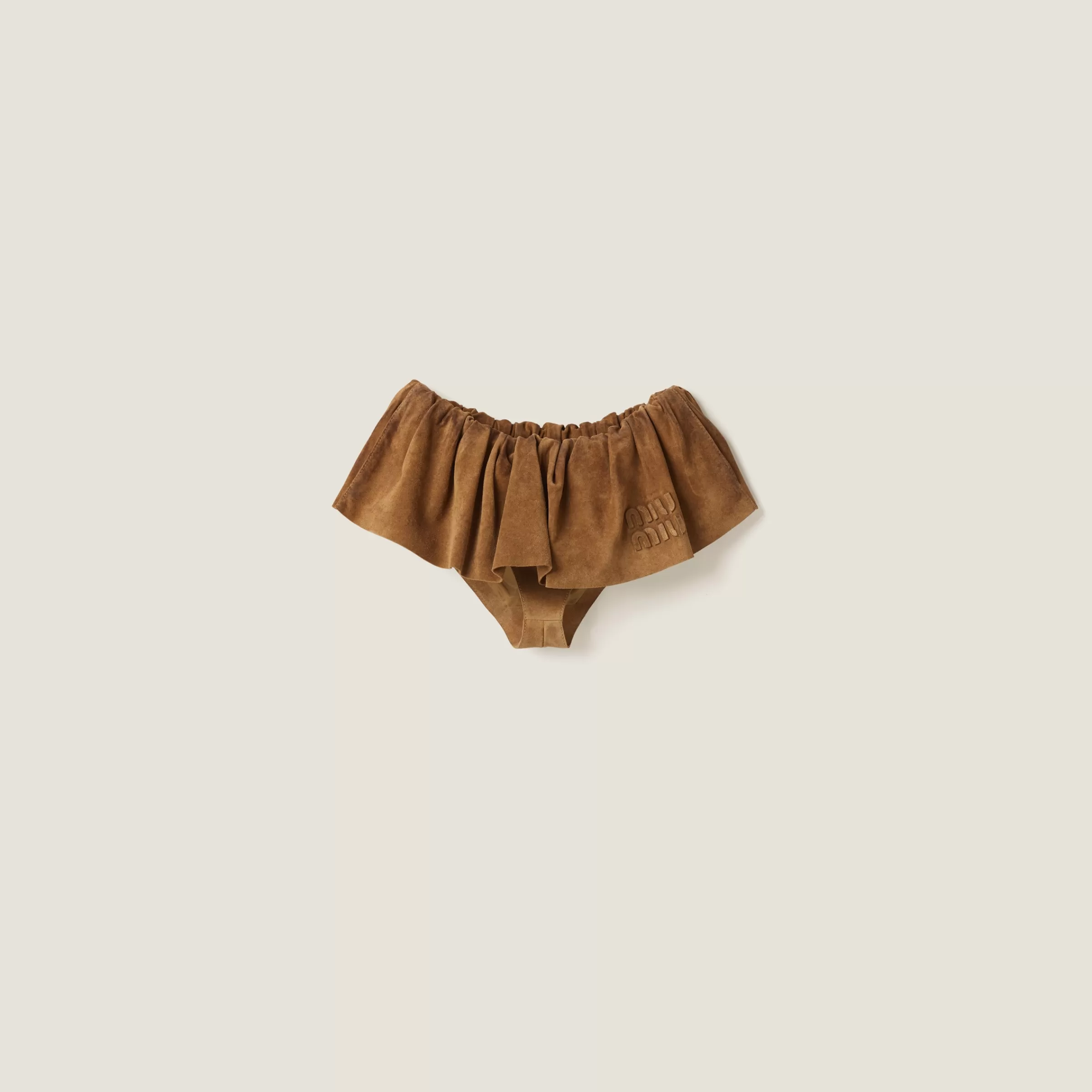 Suede nappa leather skirt>Miu Miu Shop