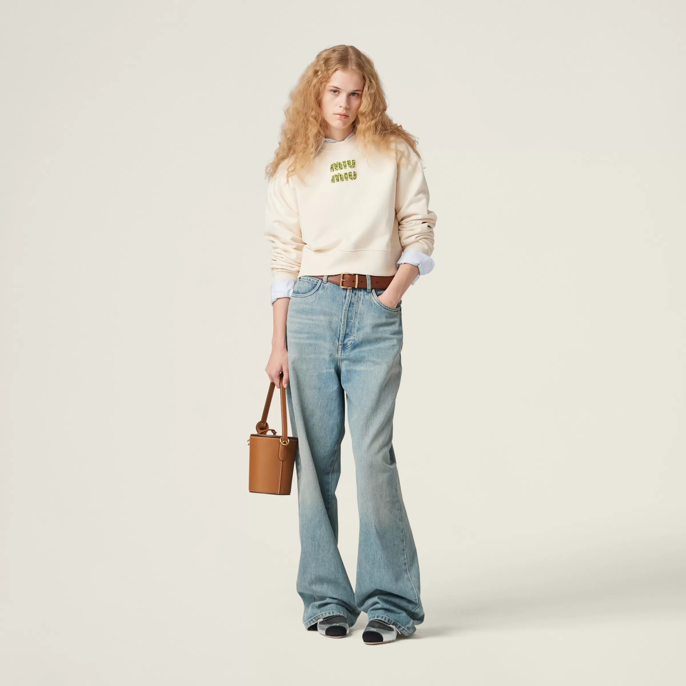 Sweatshirt with embroidered logo>Miu Miu New