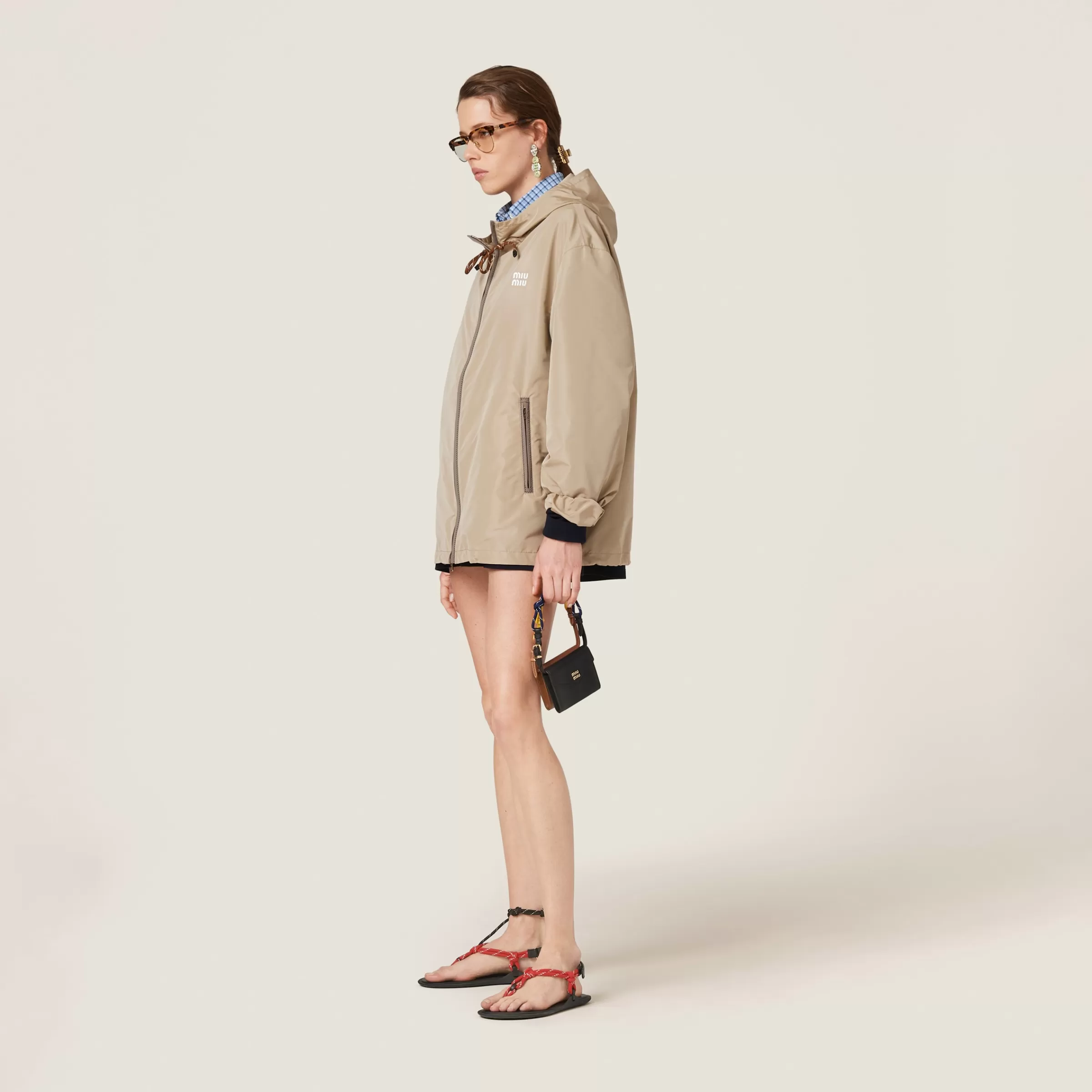 Technical fabric blouson jacket>Miu Miu Flash Sale