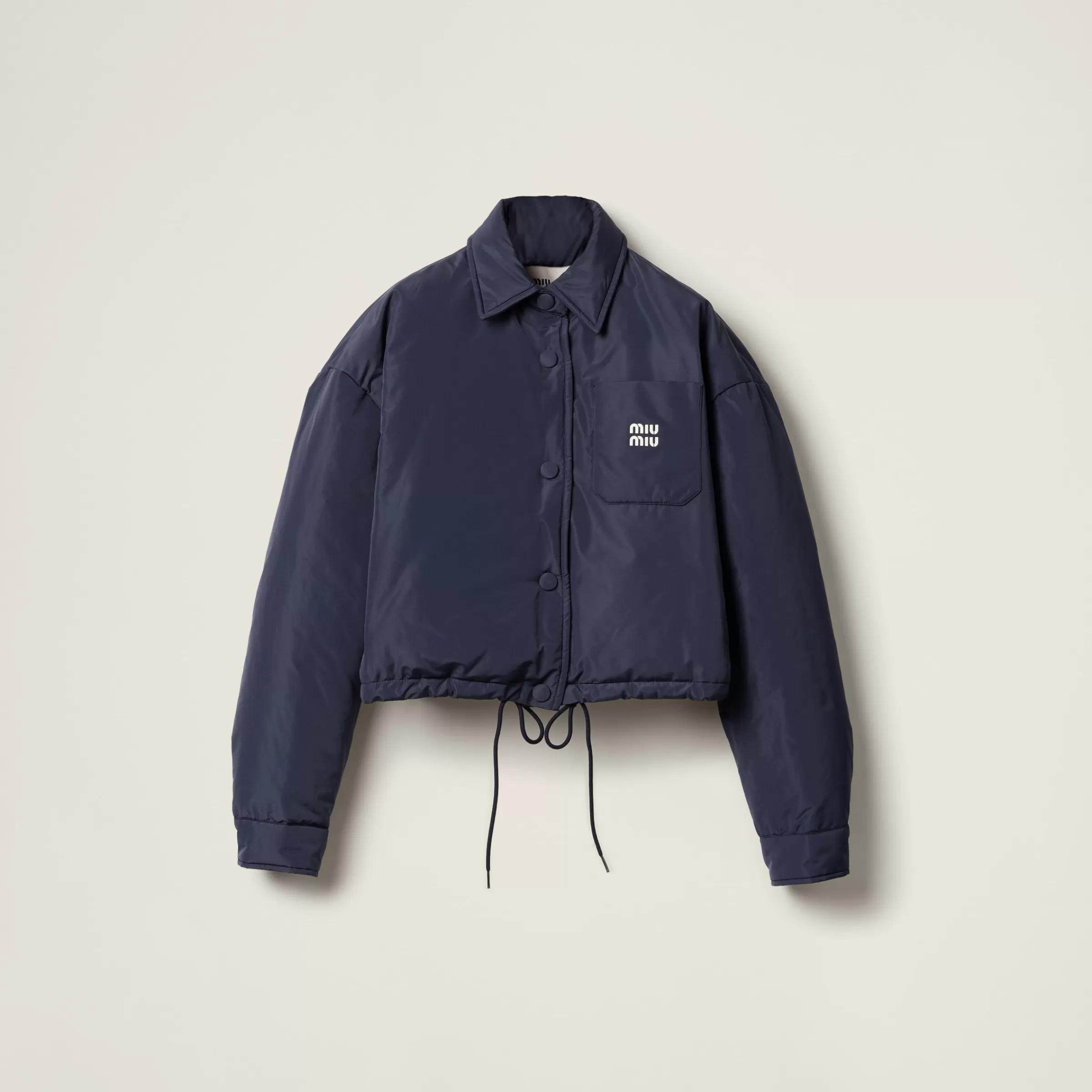 Technical pongé cropped down jacket>Miu Miu Discount