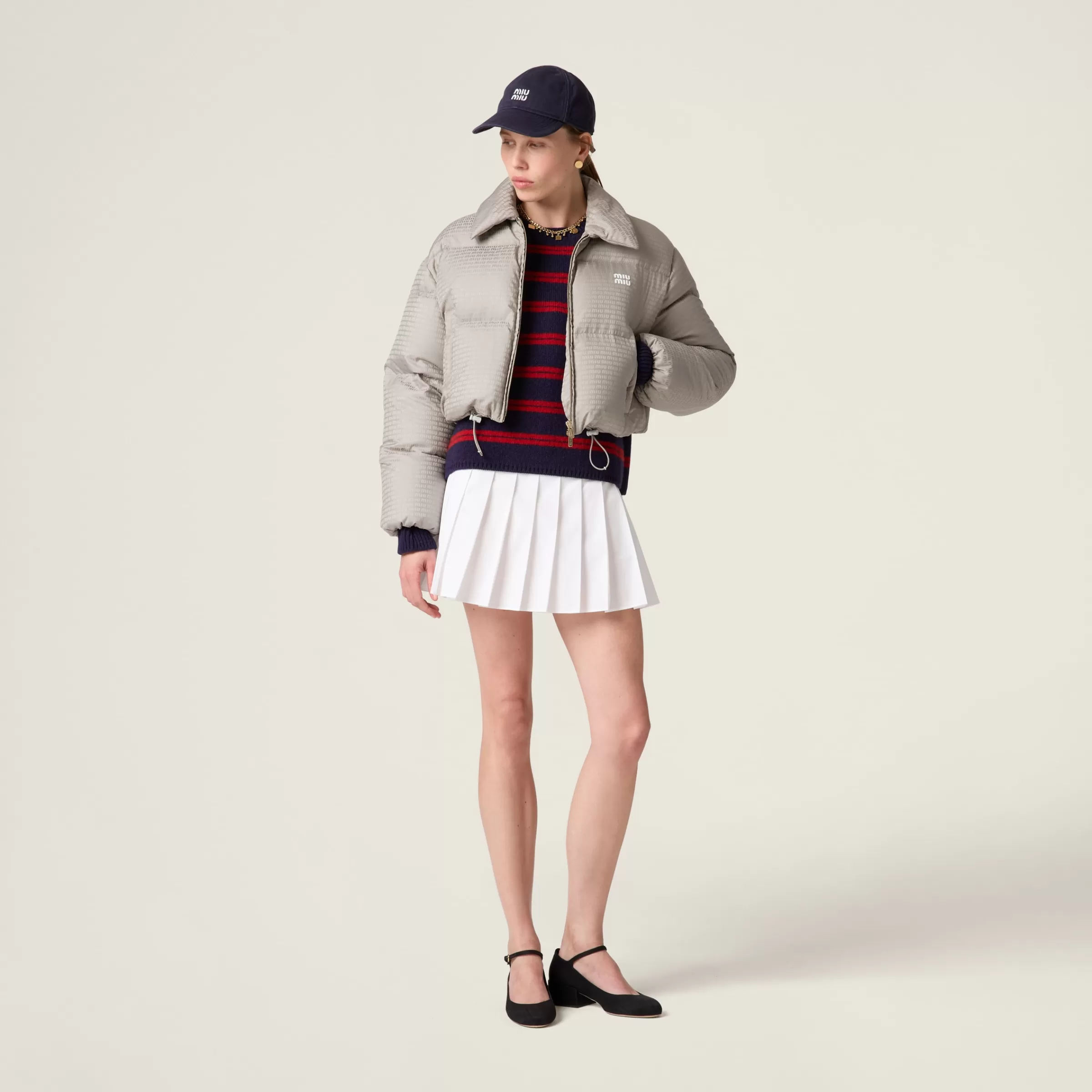 Technical pongé down jacket>Miu Miu Sale