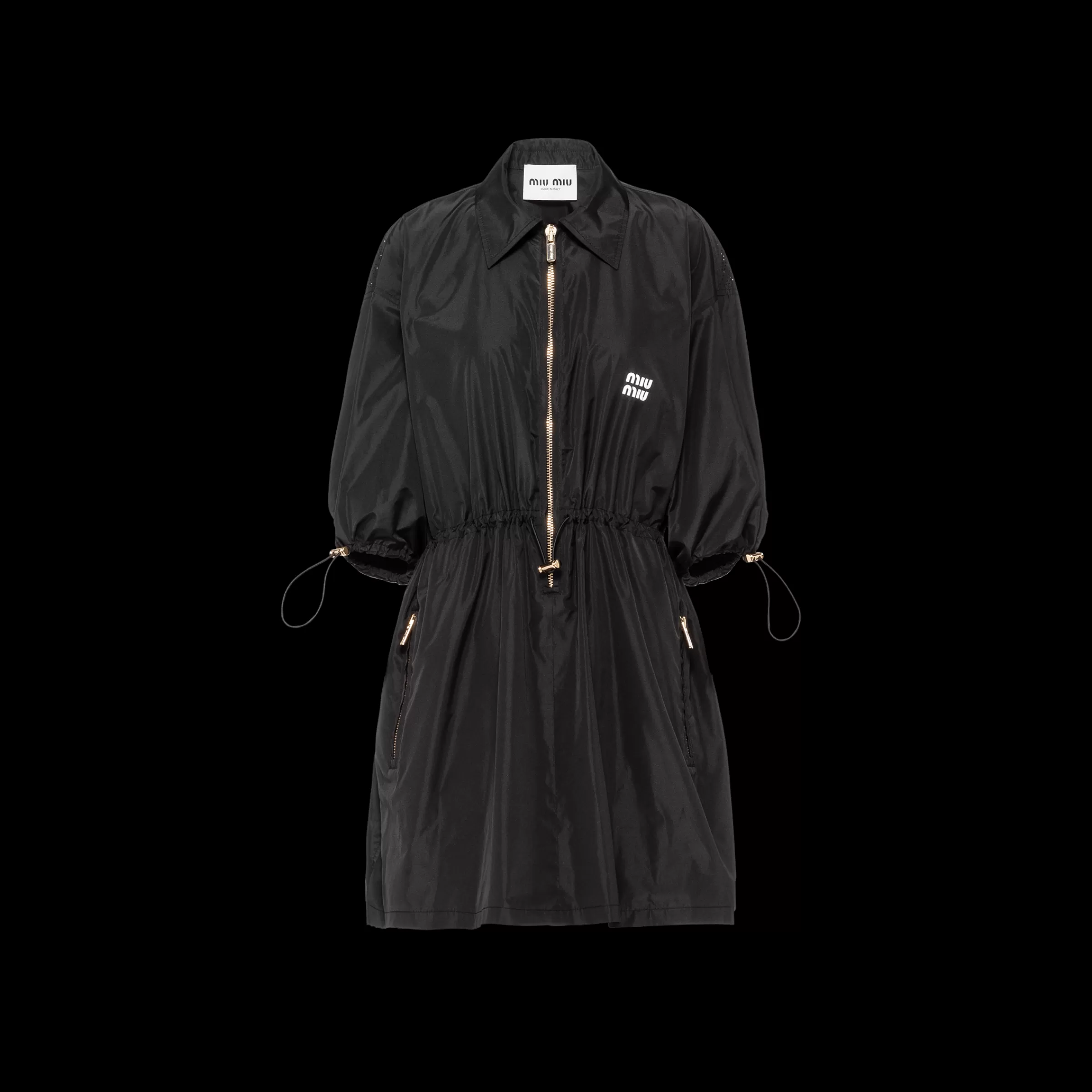 Technical silk mini-dress>Miu Miu Best Sale