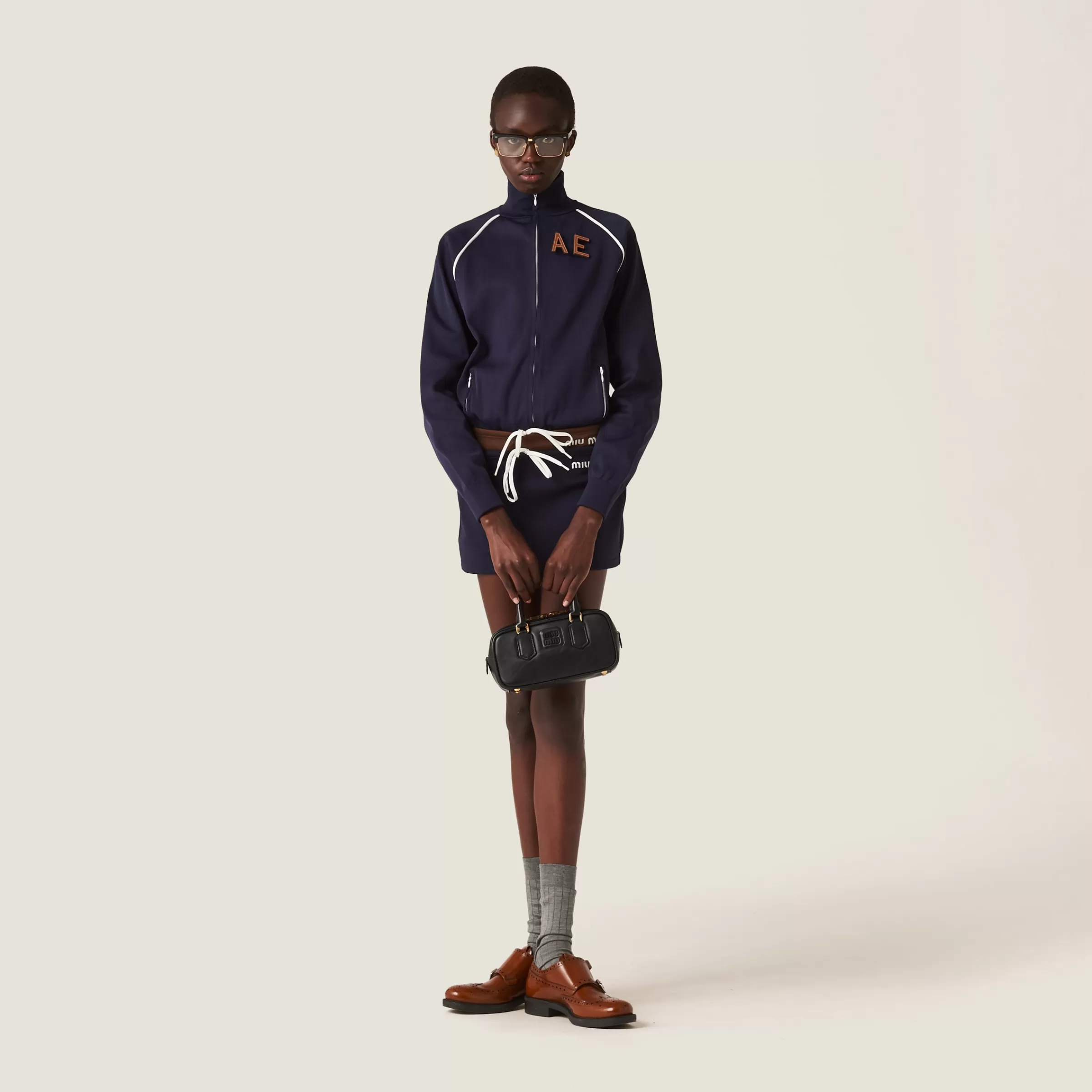 Technical yarn miniskirt>Miu Miu Outlet
