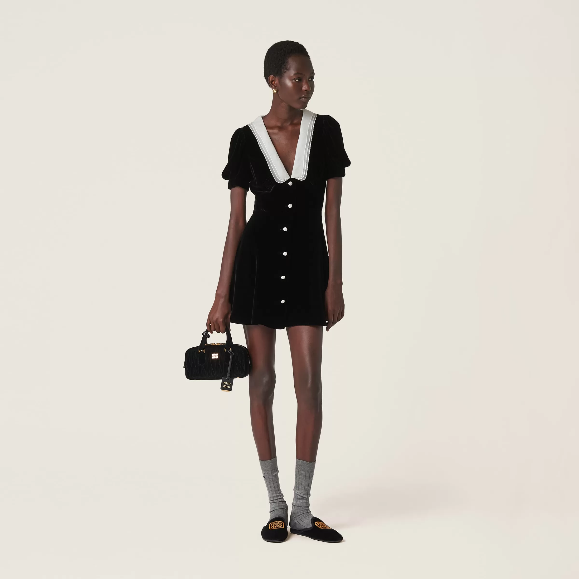 Velvet minidress>Miu Miu Cheap