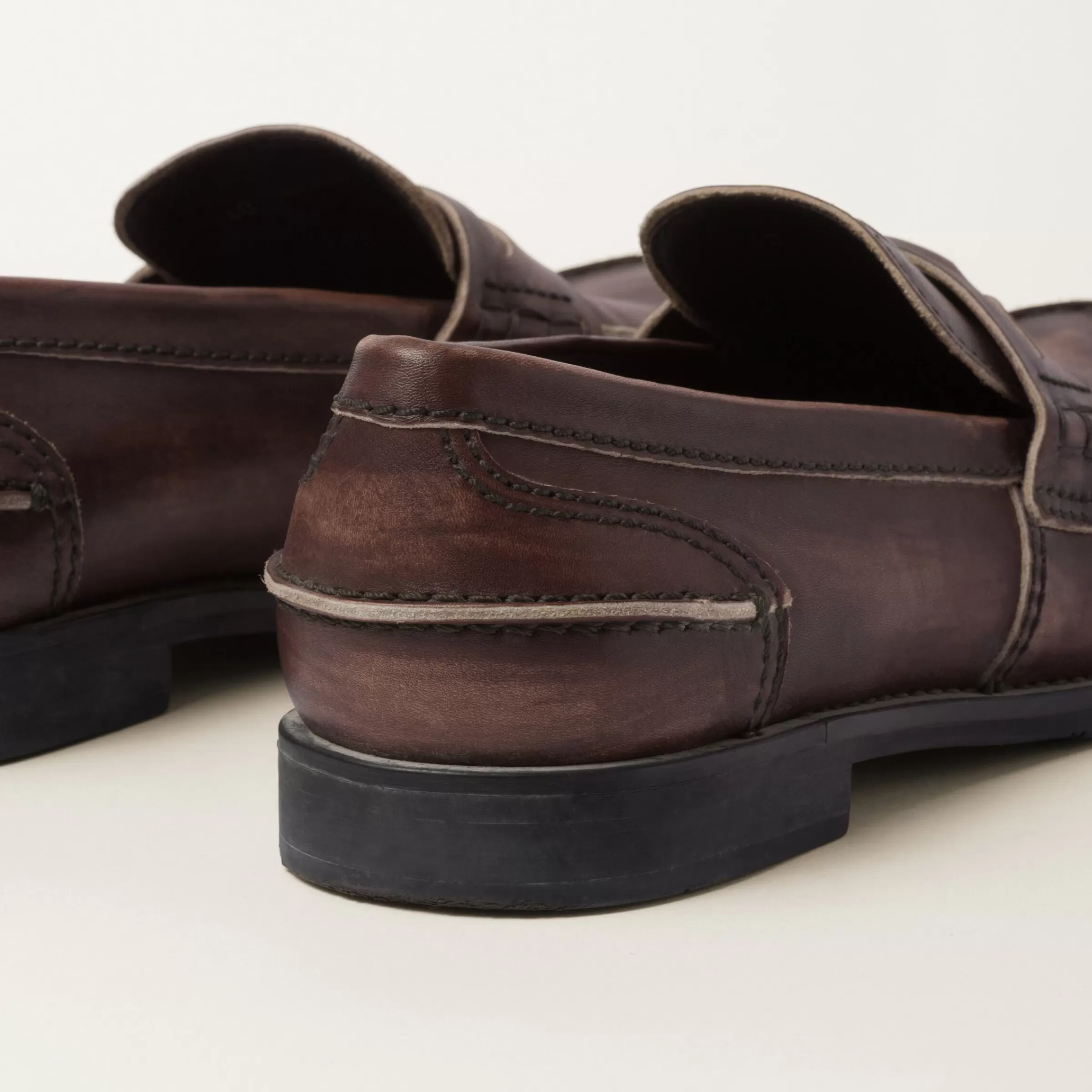 Vintage-effect leather penny loafers>Miu Miu Cheap