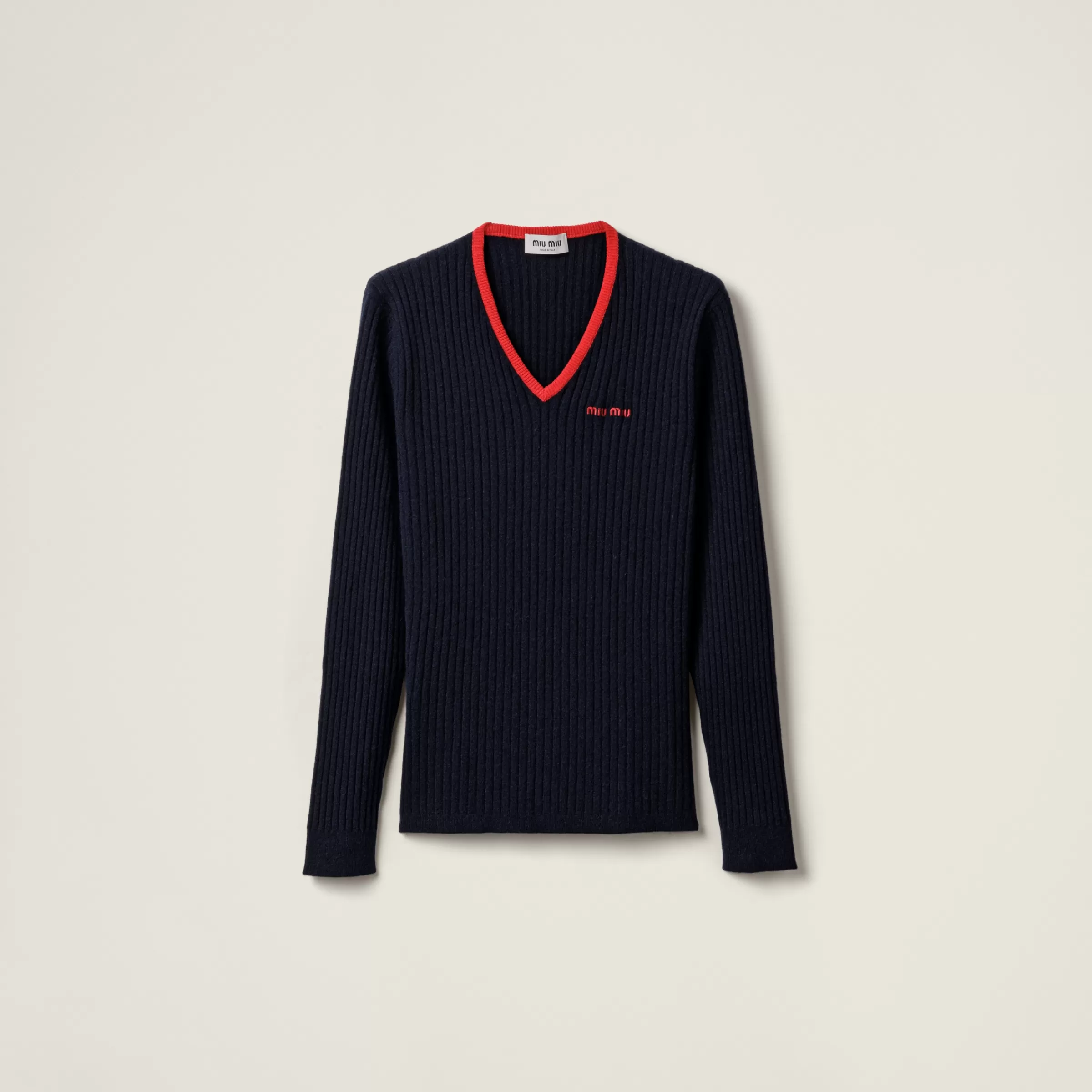 V-neck cashmere sweater>Miu Miu Fashion