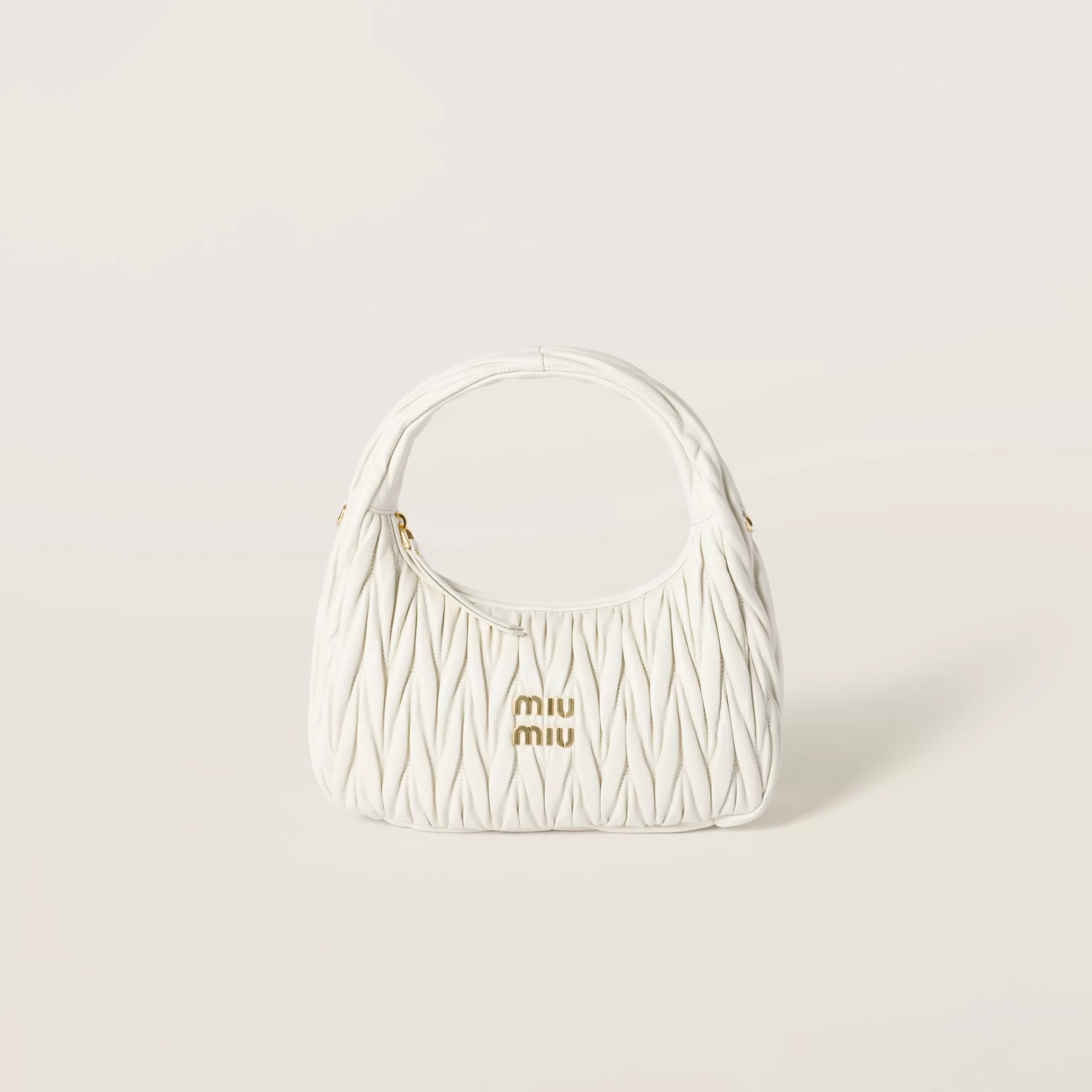 Wander matelassé nappa leather hobo bag>Miu Miu Sale