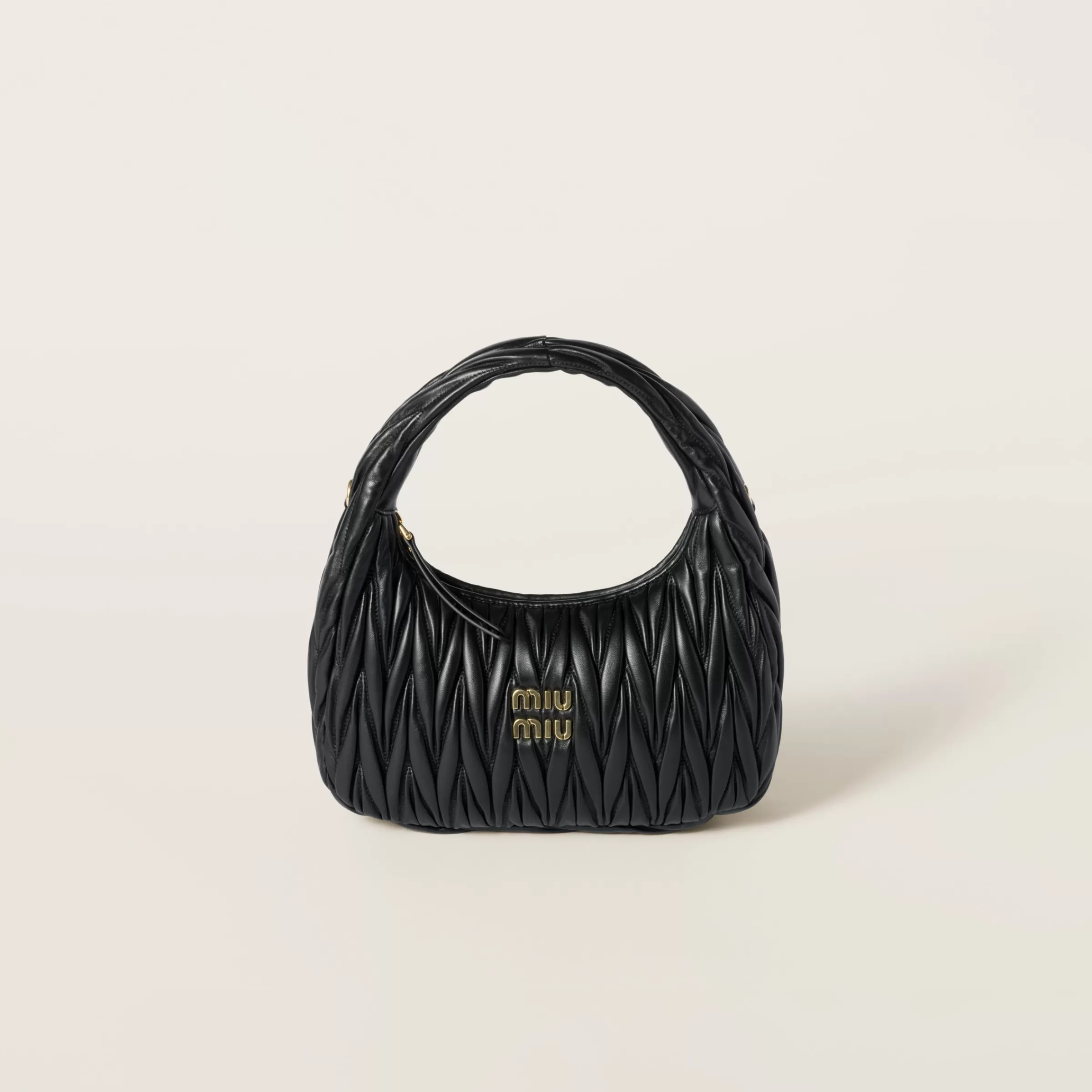 Wander matelassé nappa leather hobo bag>Miu Miu Flash Sale