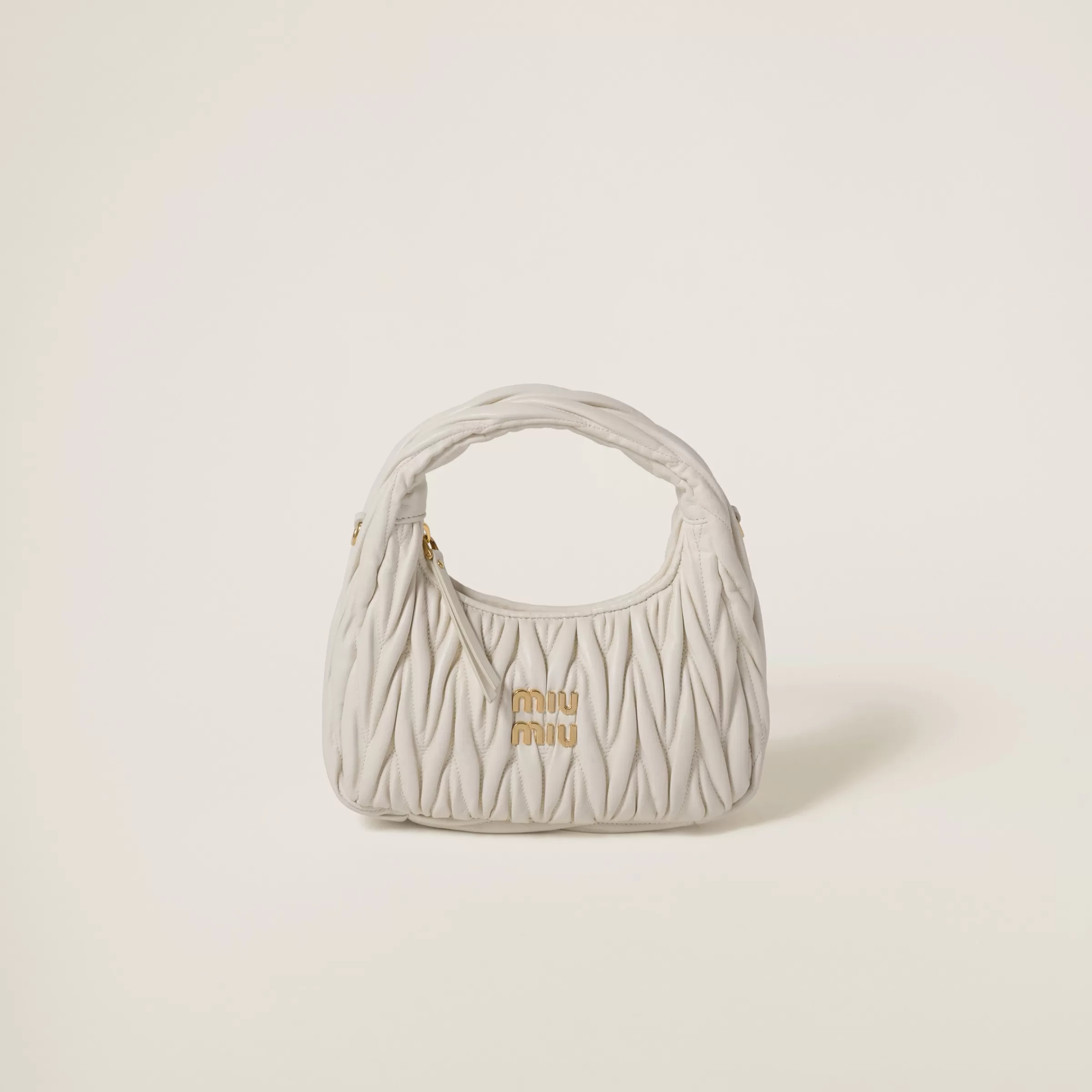 Wander matelassé nappa leather hobo bag>Miu Miu Flash Sale