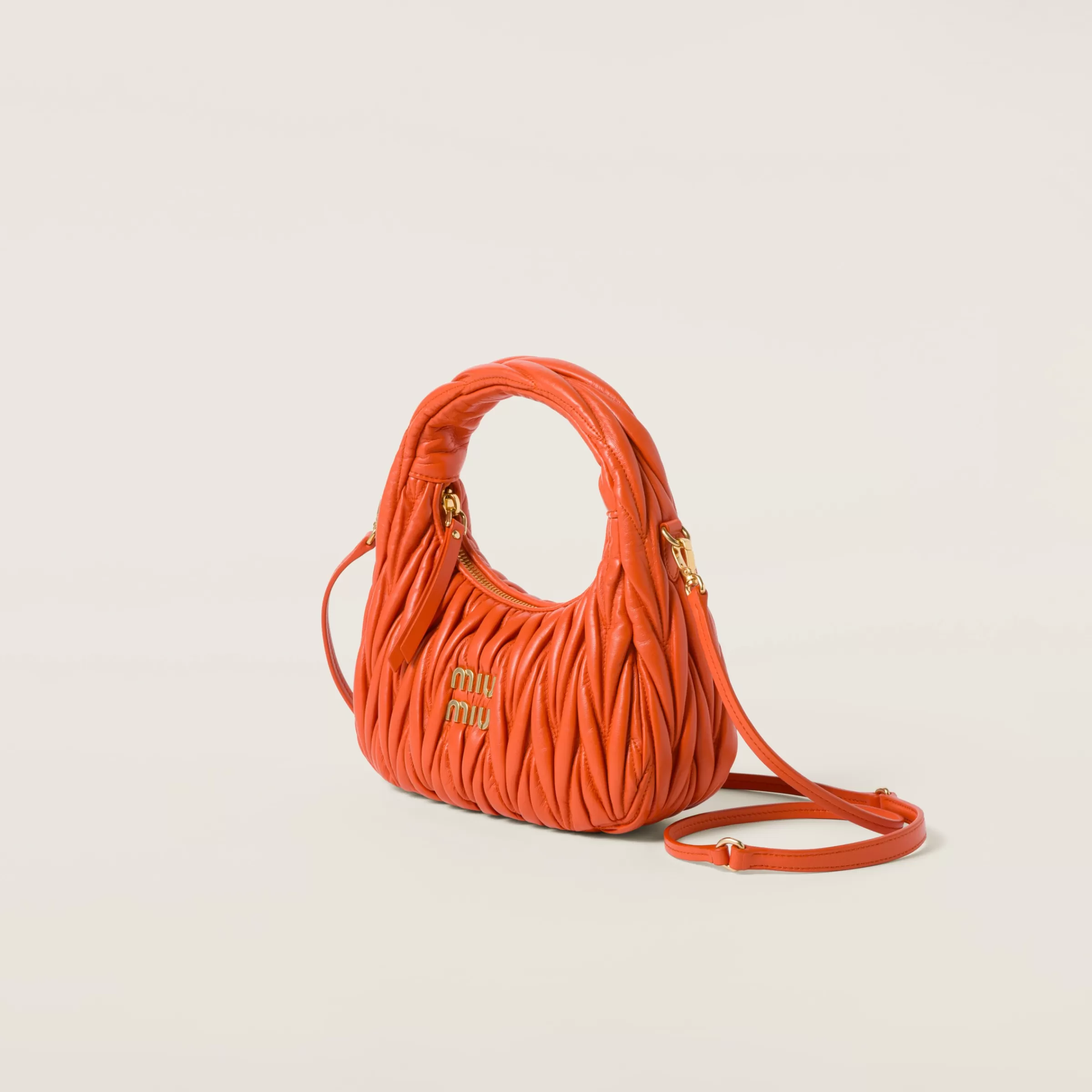 Wander matelassé nappa leather hobo bag>Miu Miu New