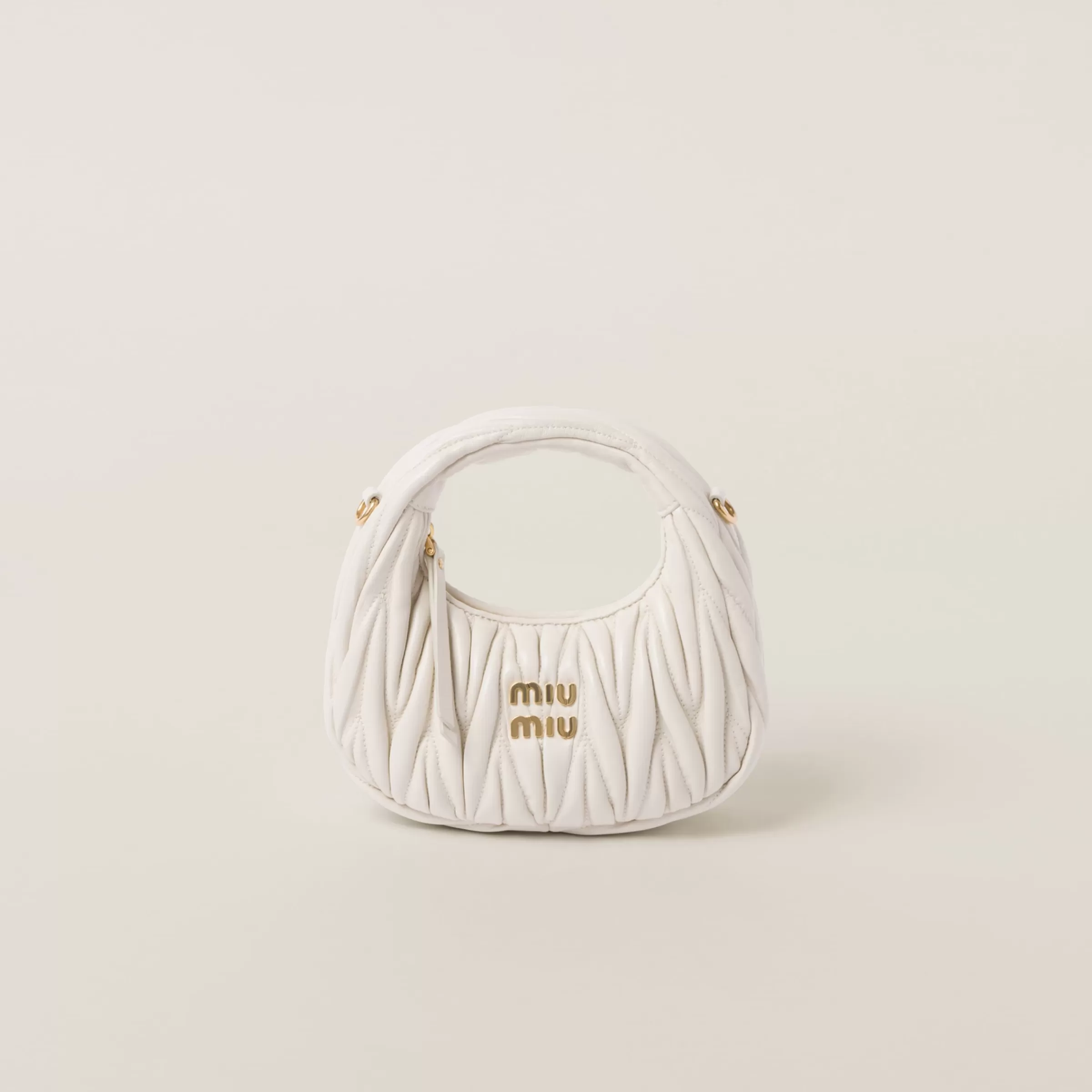 Wander matelassé nappa leather hobo mini-bag>Miu Miu Hot