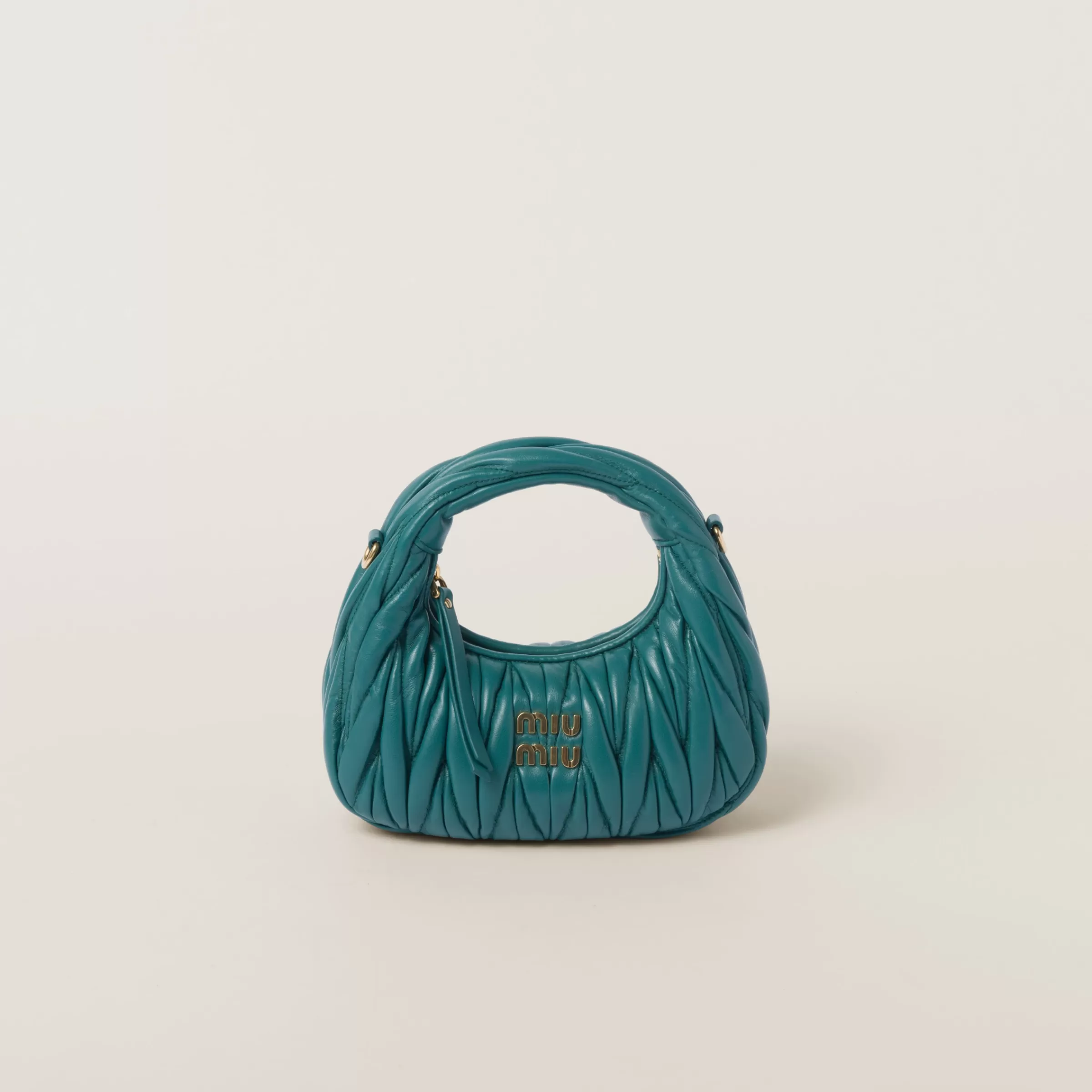 Wander matelassé nappa leather hobo mini-bag>Miu Miu New