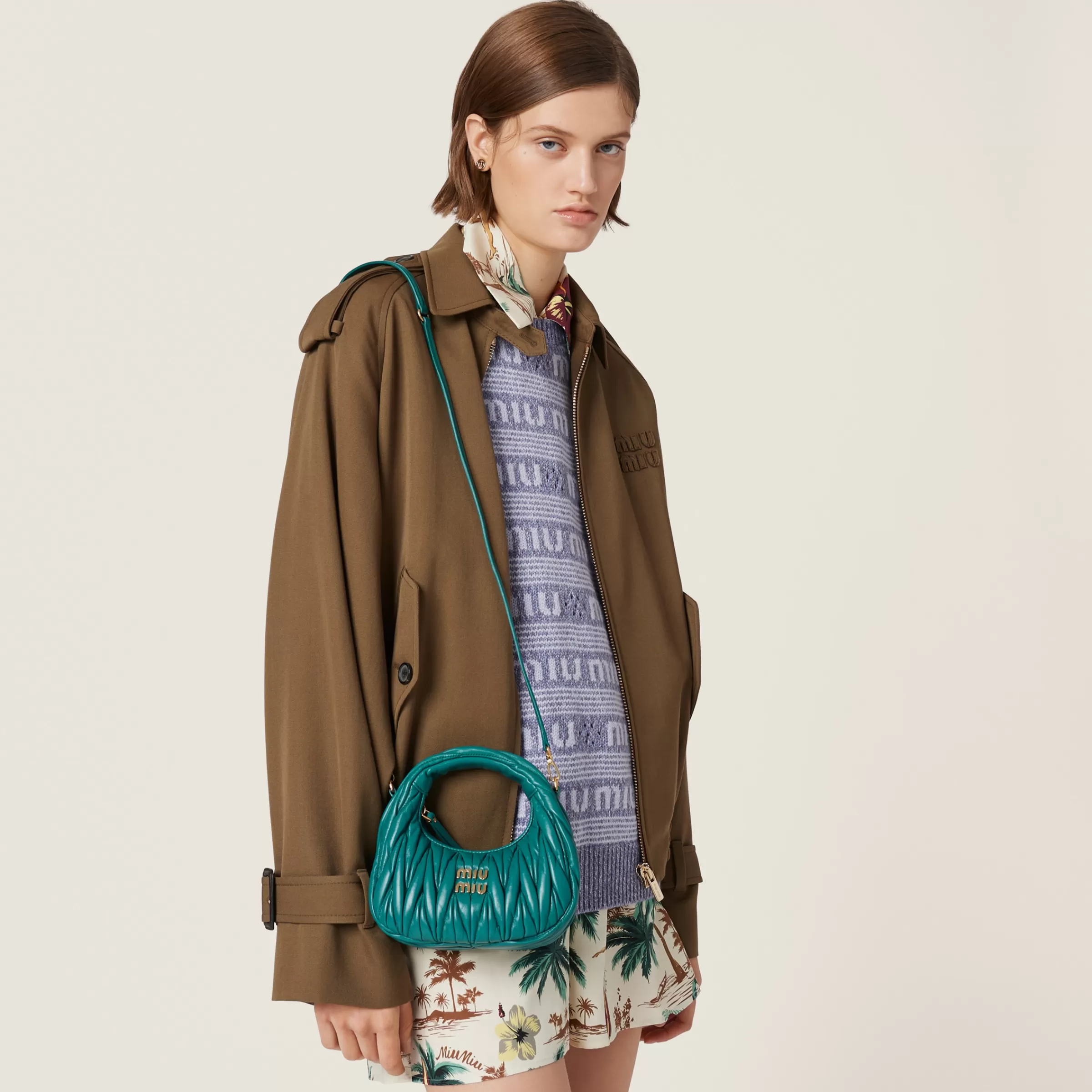 Wander matelassé nappa leather hobo mini-bag>Miu Miu New