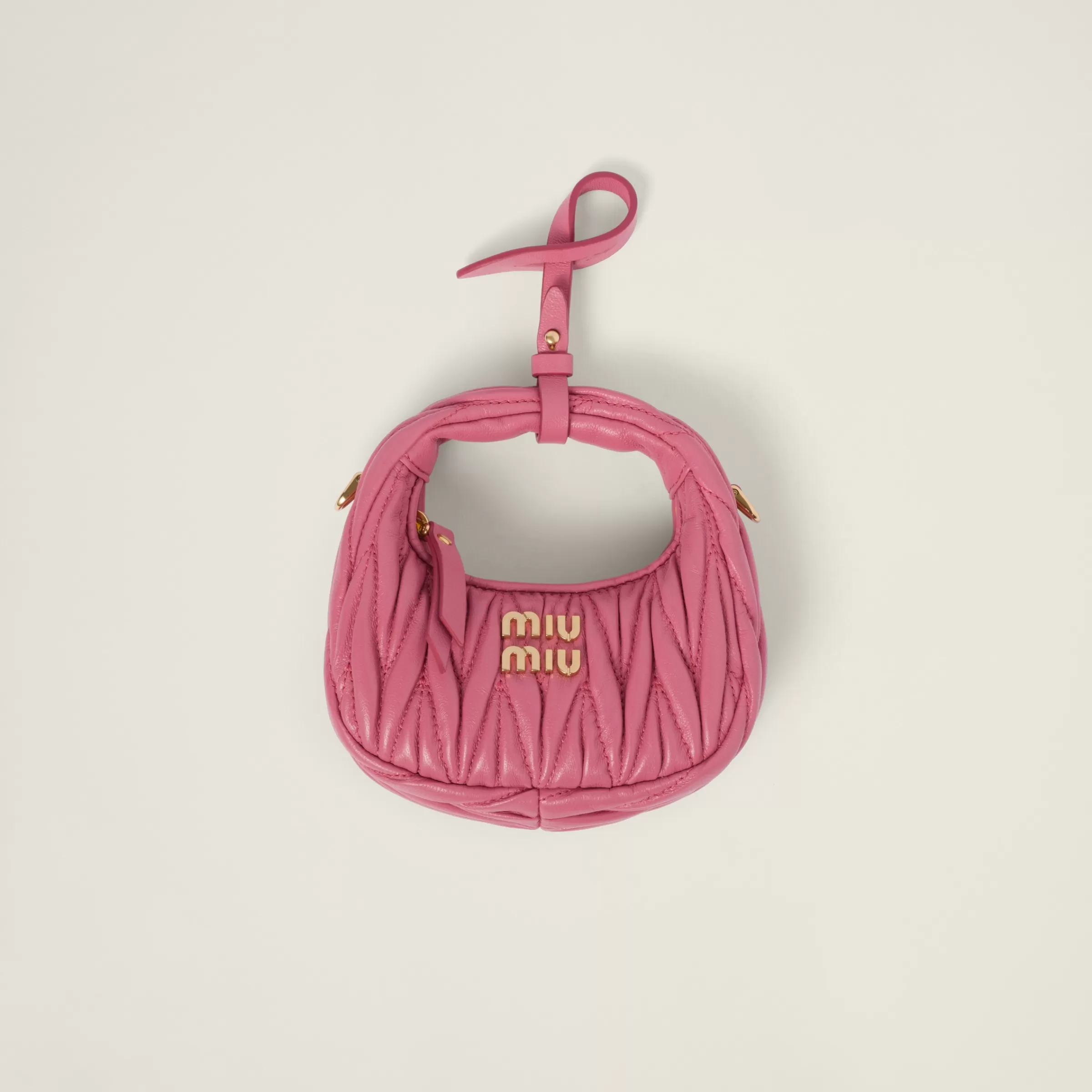 Wander matelassé nappa leather micro hobo bag>Miu Miu Hot