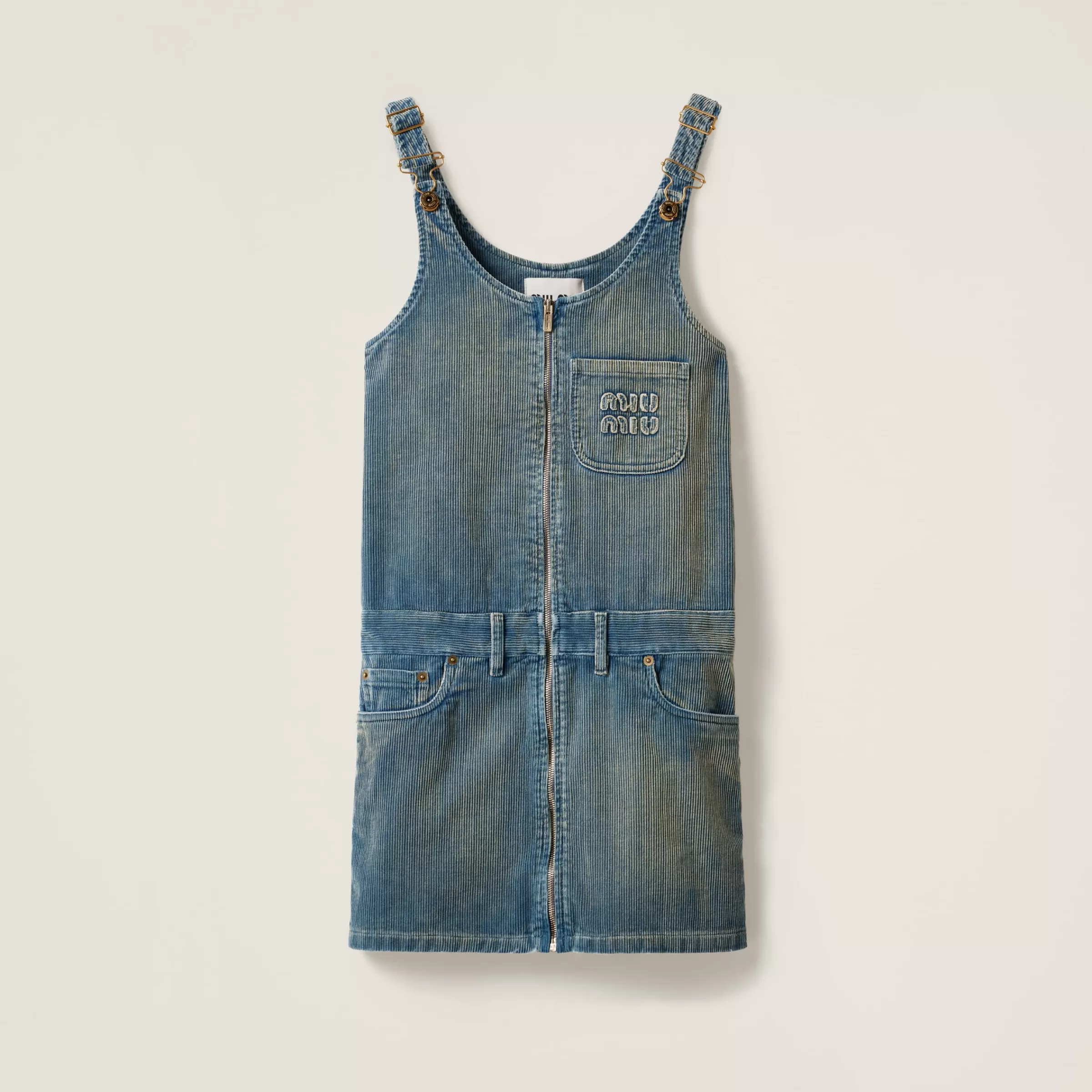 Washed corduroy mini-dress>Miu Miu Hot