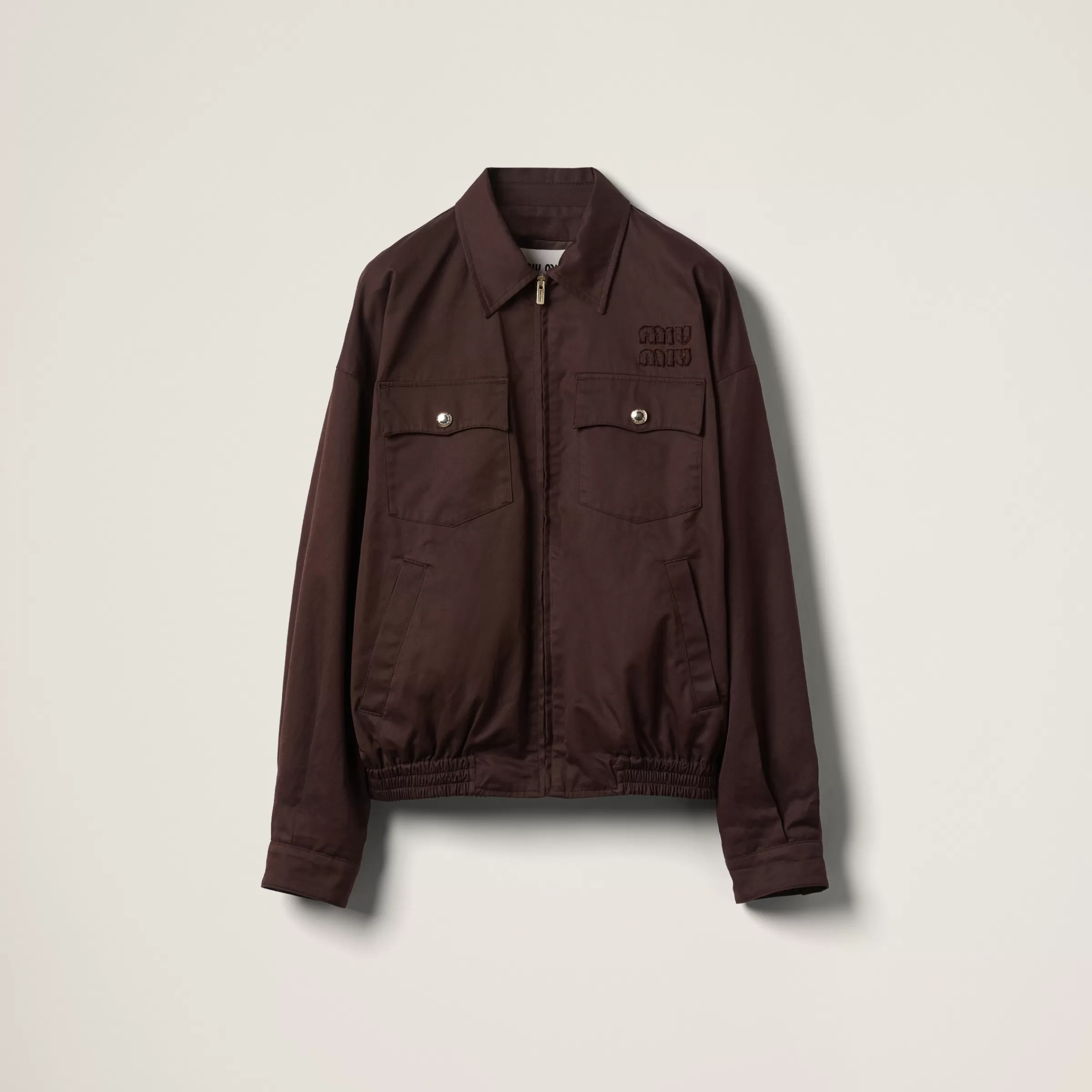 Washed gabardine blouson jacket>Miu Miu Cheap