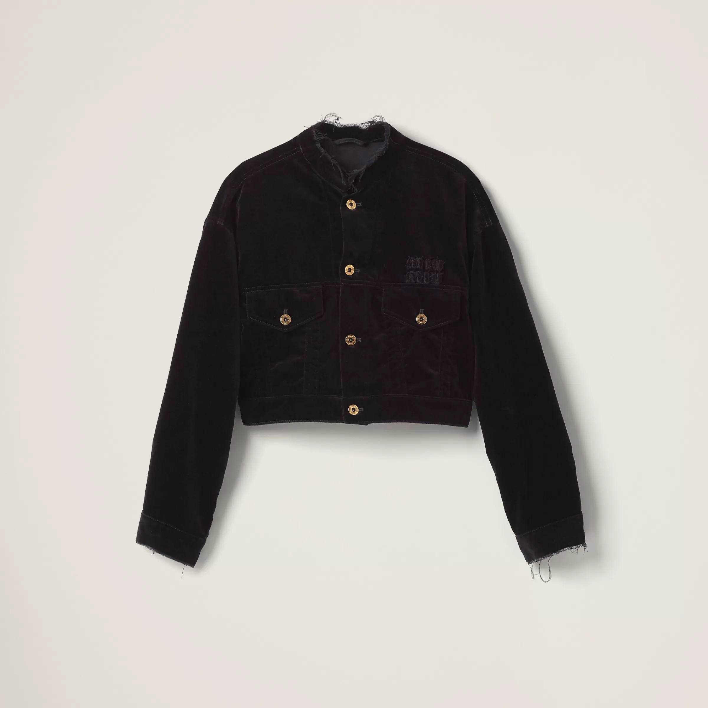 Washed velvet blouson jacket>Miu Miu Best Sale