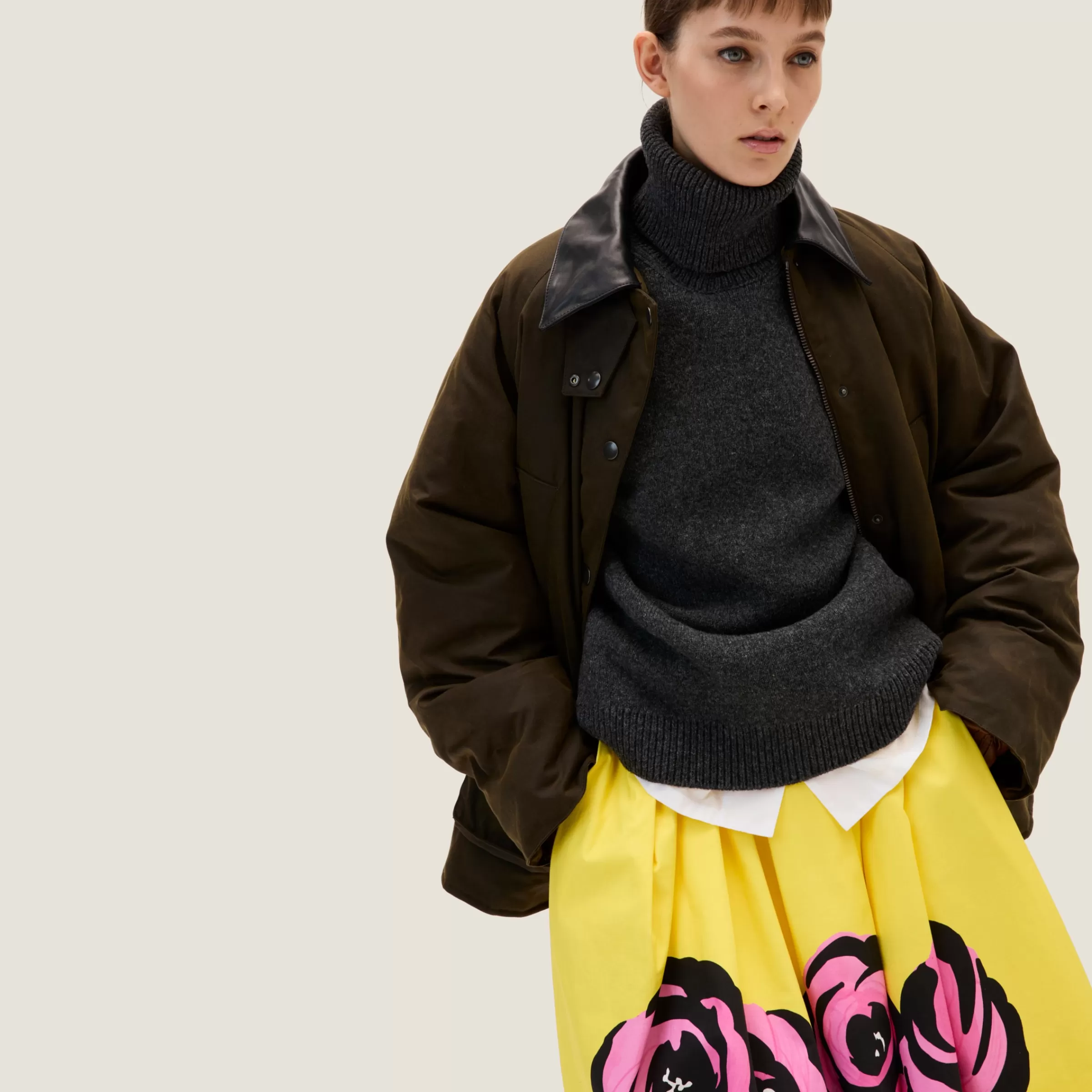 Waxed canvas blouson jacket>Miu Miu Store