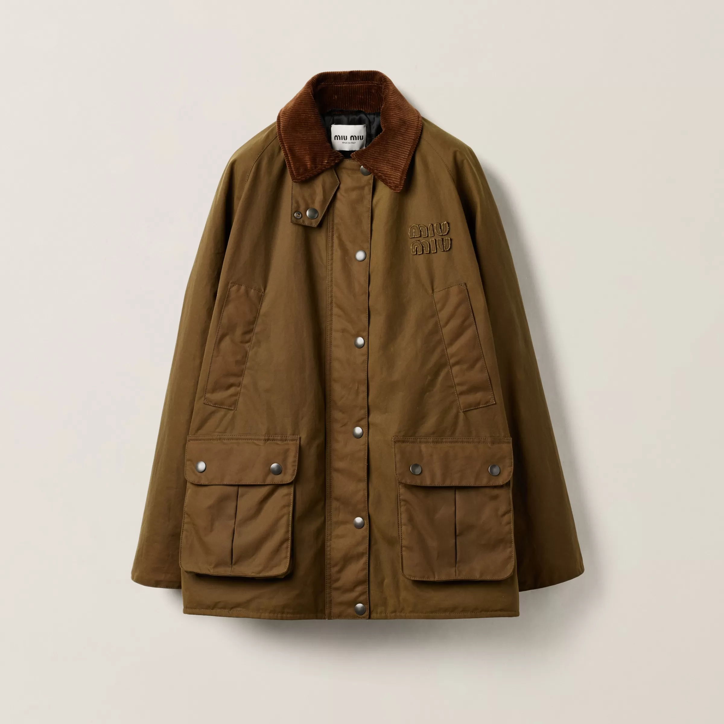 Waxed canvas caban>Miu Miu Sale