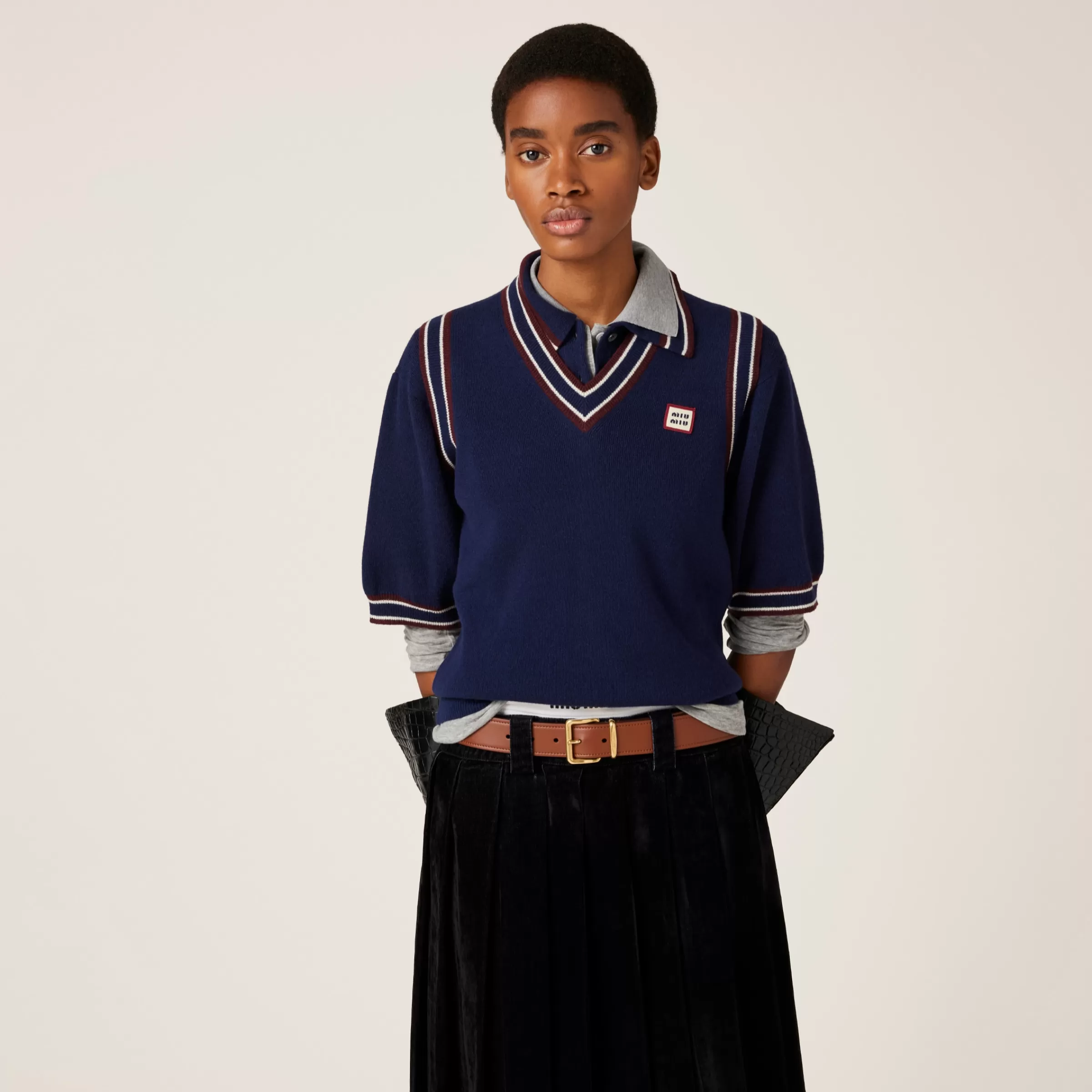 Wool and cashmere knit vest>Miu Miu Clearance