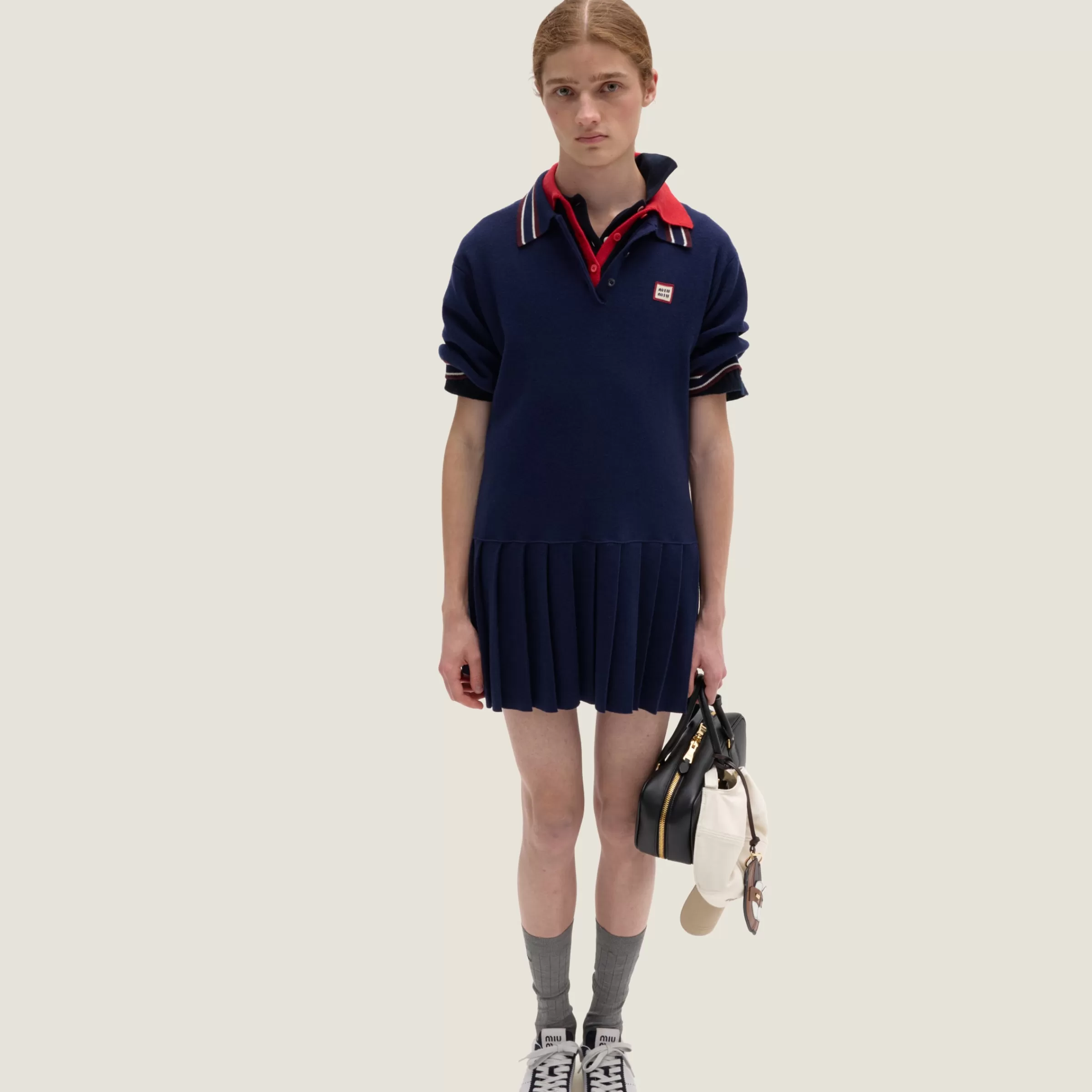 Wool and cashmere polo dress>Miu Miu Discount