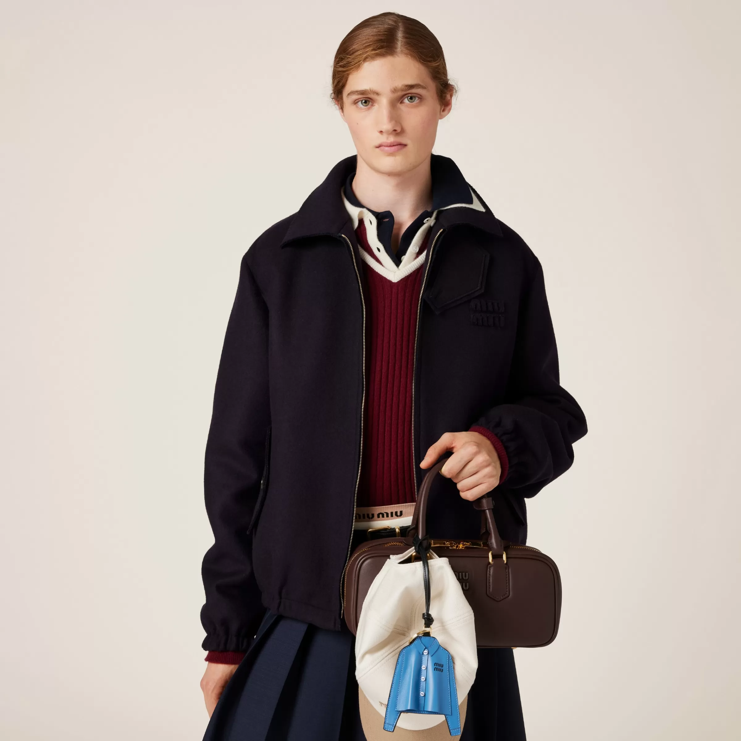 Wool blouson jacket>Miu Miu Shop