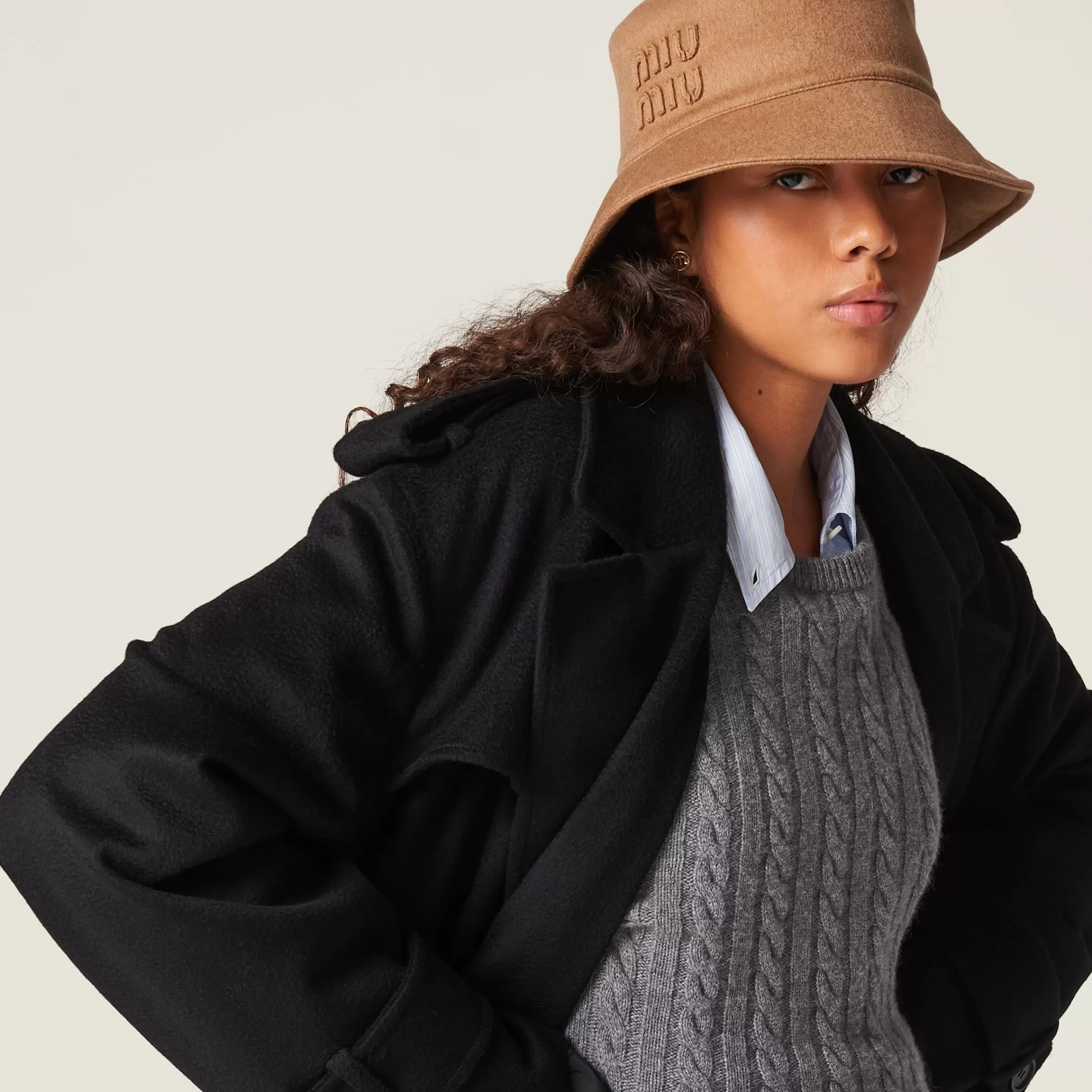 Wool bucket hat>Miu Miu Store
