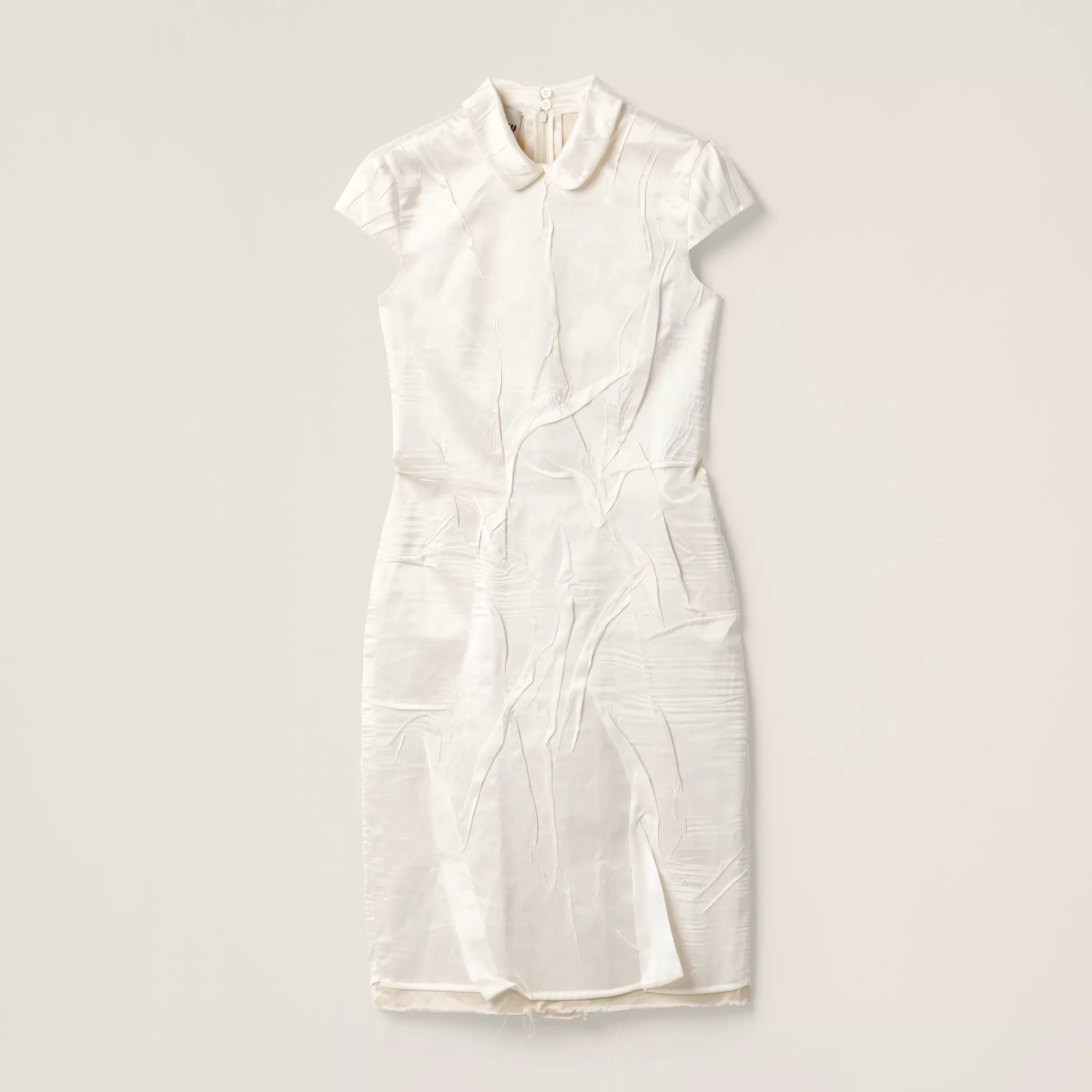 Wrinkled crepe satin dress>Miu Miu Clearance
